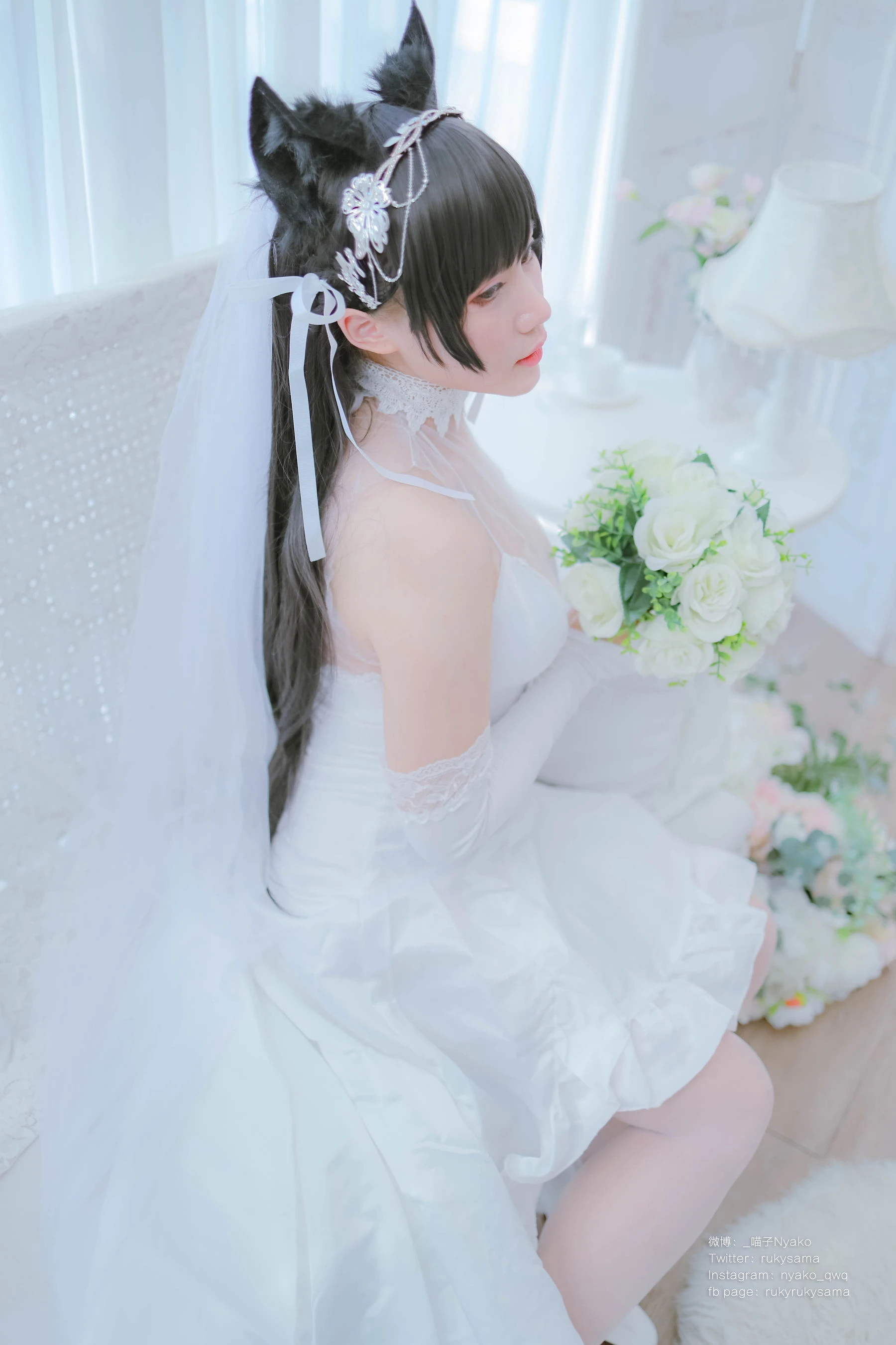 萌妹子Nyako喵子 – 爱宕婚纱插图7