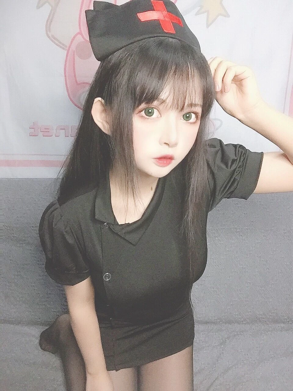 大眼萌妹黑猫猫OvO – 护士喵插图4