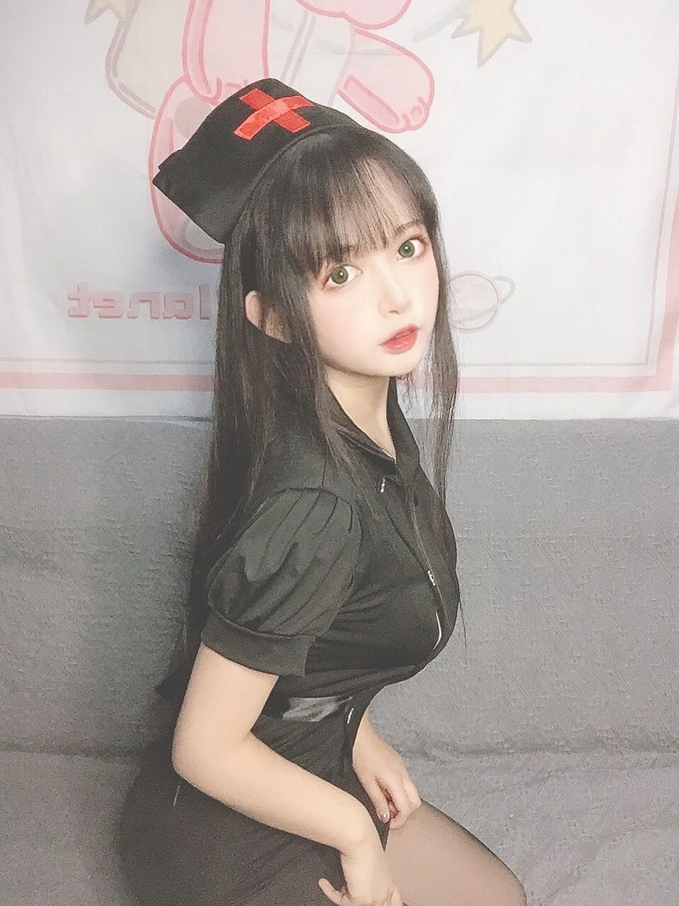 大眼萌妹黑猫猫OvO – 护士喵插图1