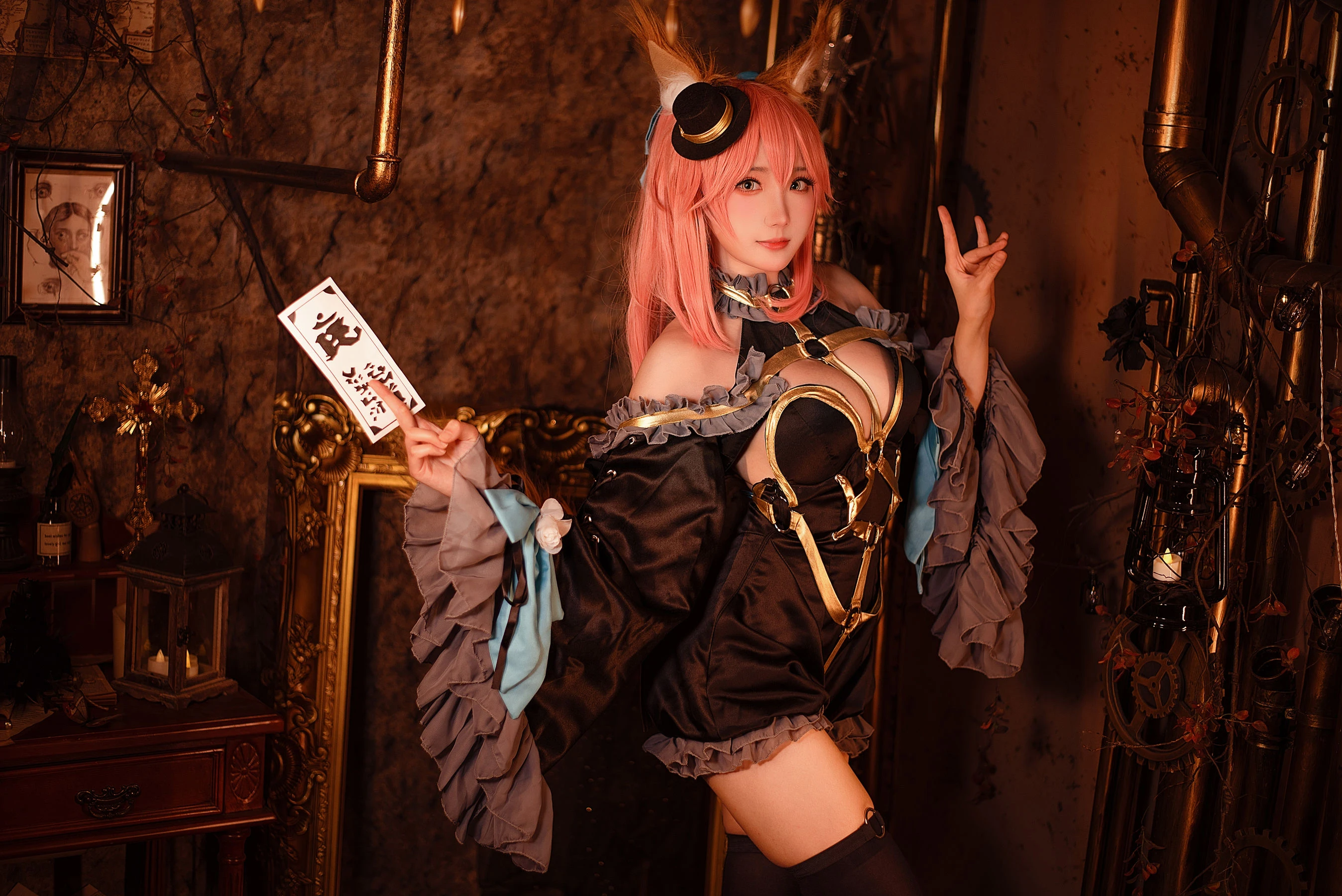 Coser瓜希酱福利 – 玉藻前 漆黑魔术服 [20P]插图2