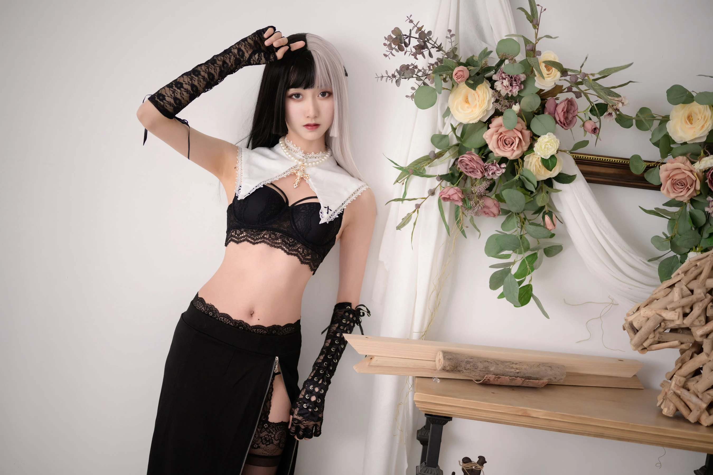 萌系小姐姐木绵绵OwO 黑白修女插图5