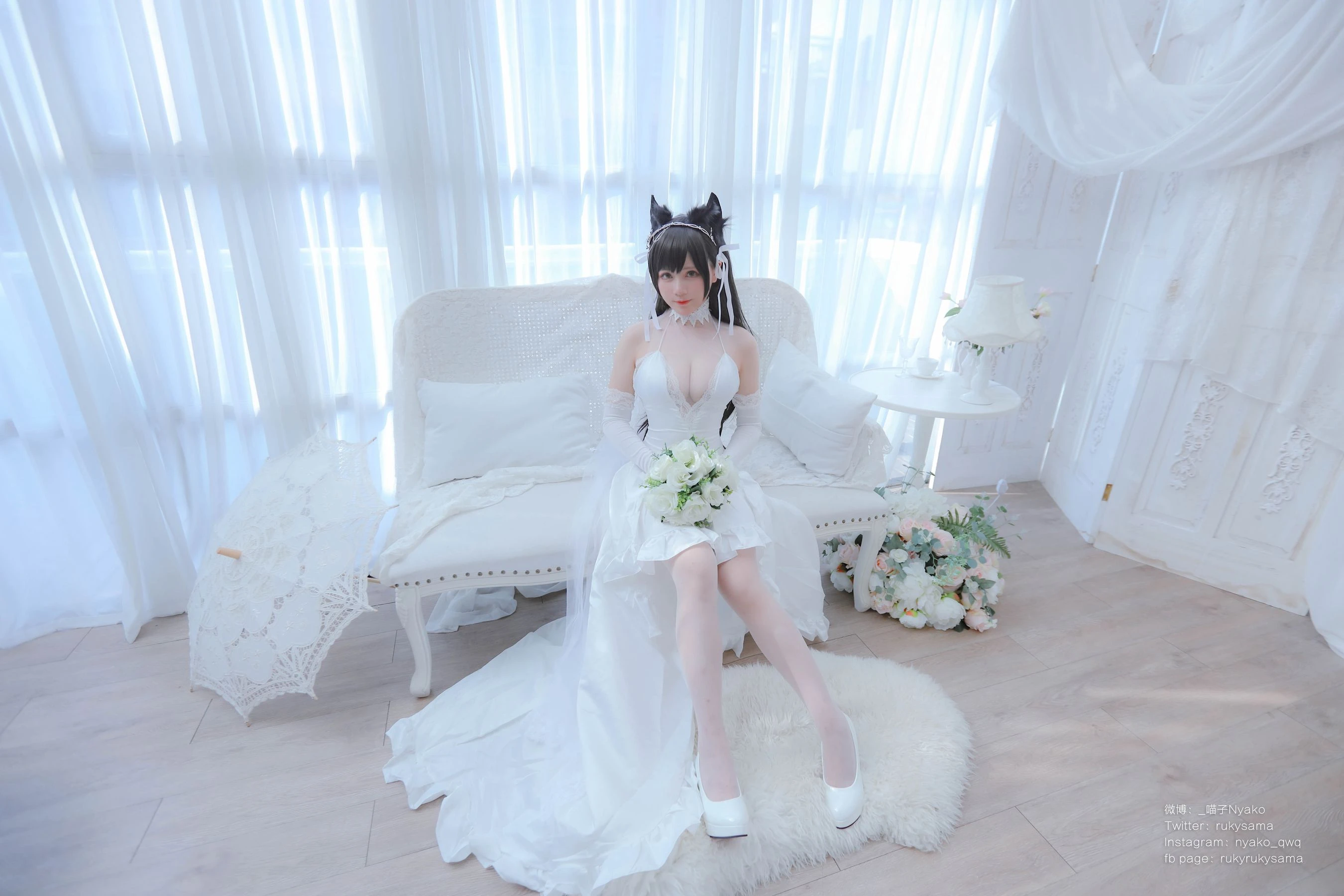 萌妹子Nyako喵子 – 爱宕婚纱插图3