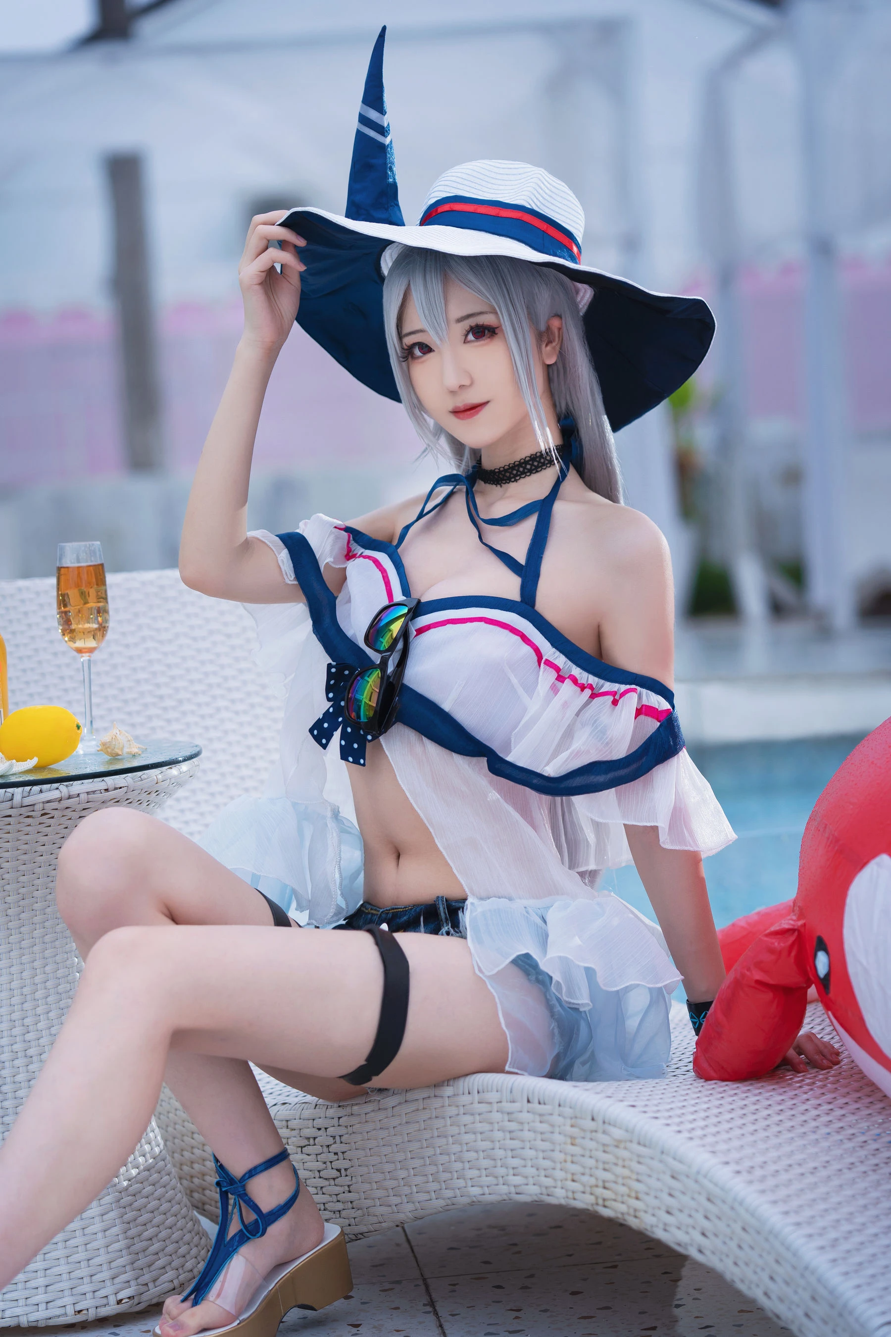 小姐姐弥音音ww – 明日方舟 斯卡蒂泳装插图4