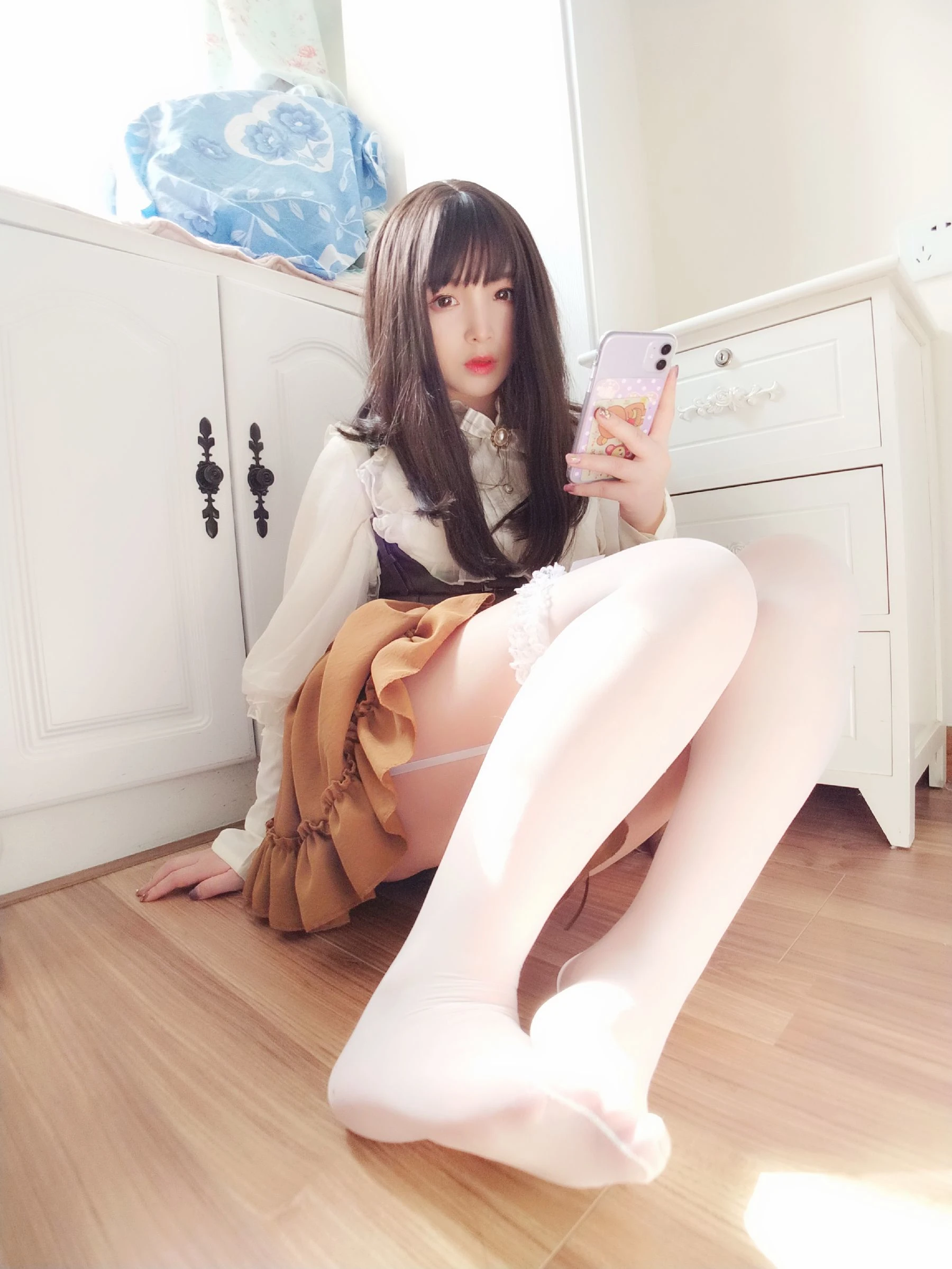 二次元美女古川kagura – 蕾丝长筒吊带丝袜插图6
