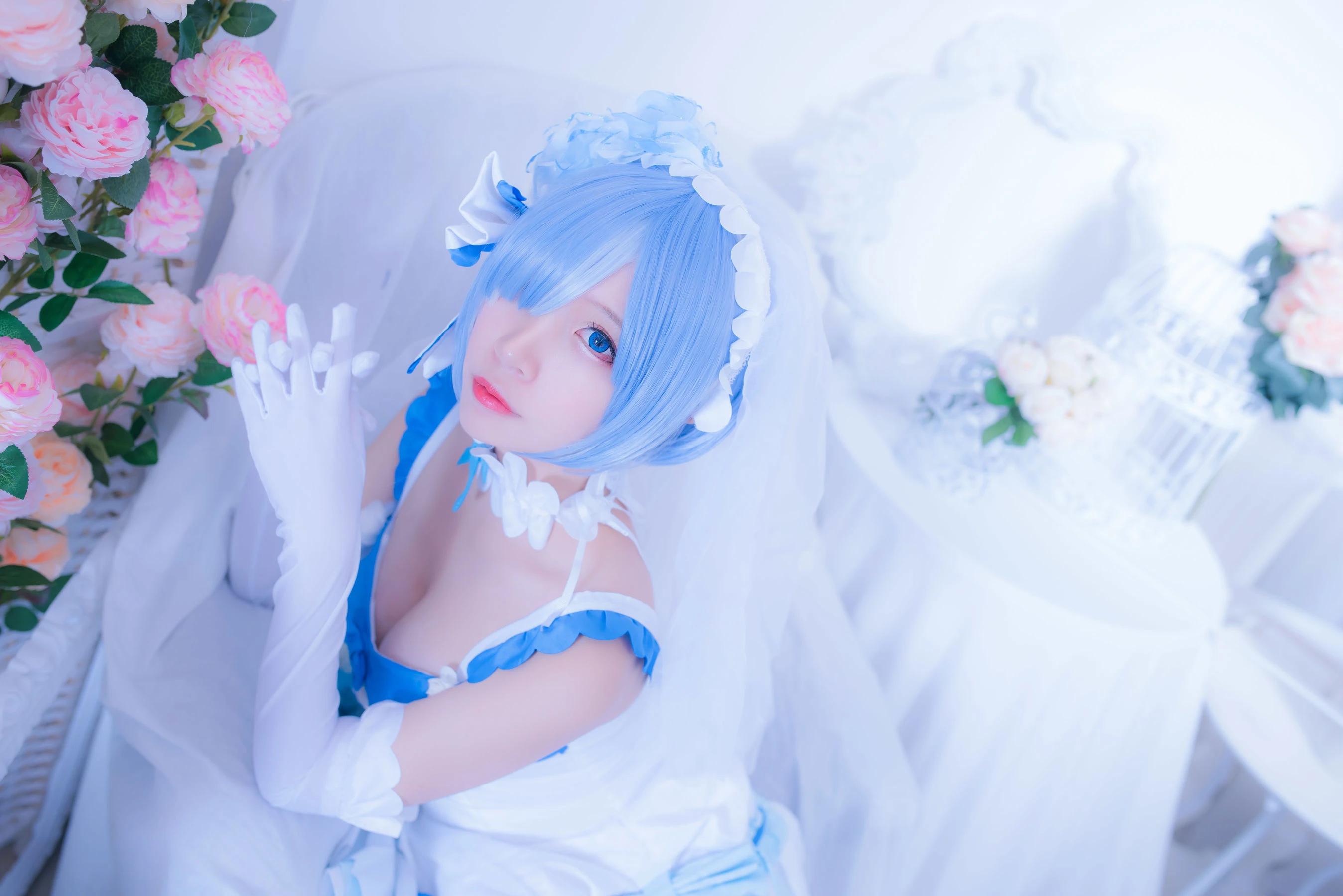 人气Coser二佐Nisa 雷姆花嫁插图3