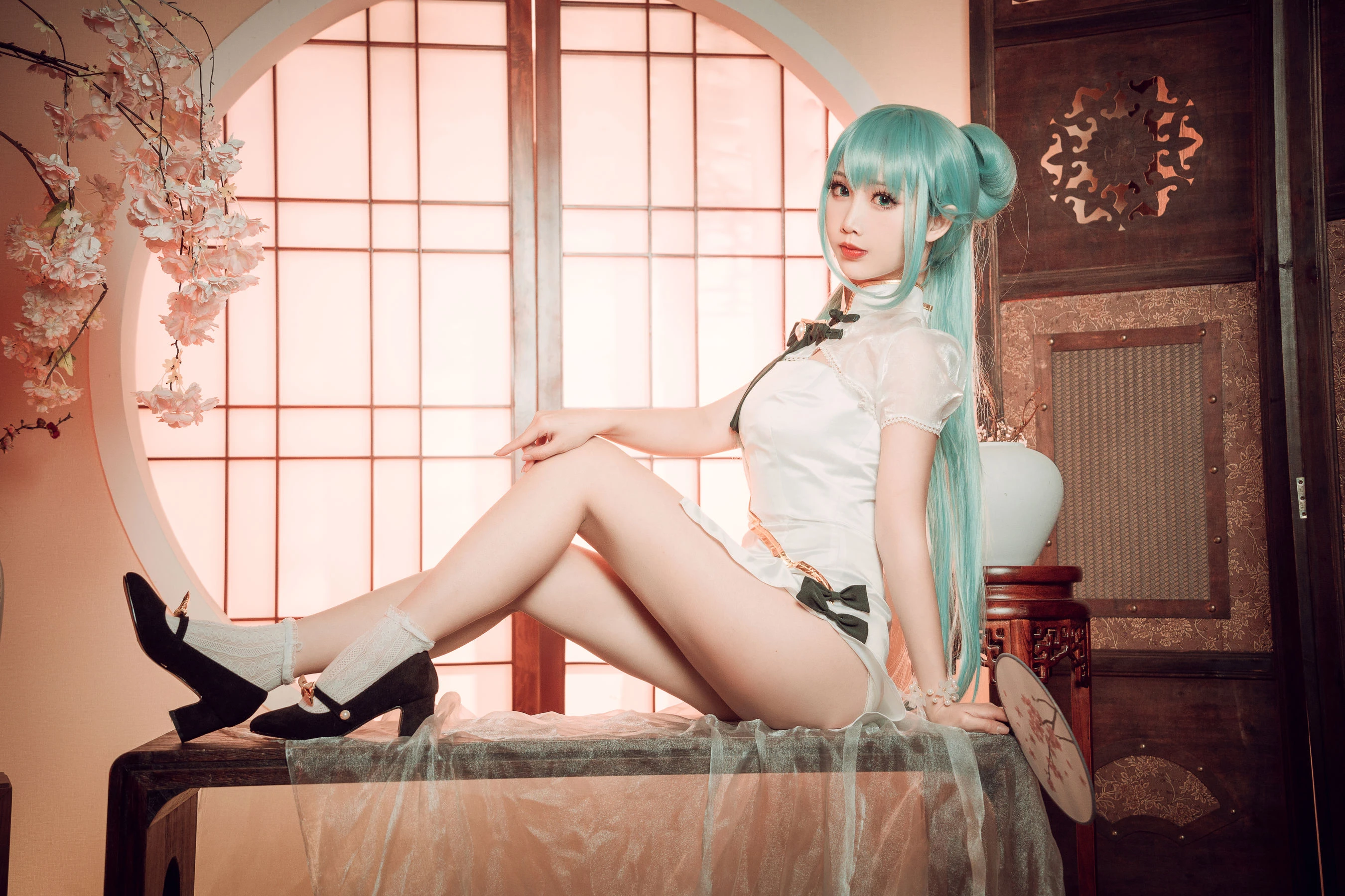 可爱人气Coser面饼仙儿 – 初音旗袍插图6