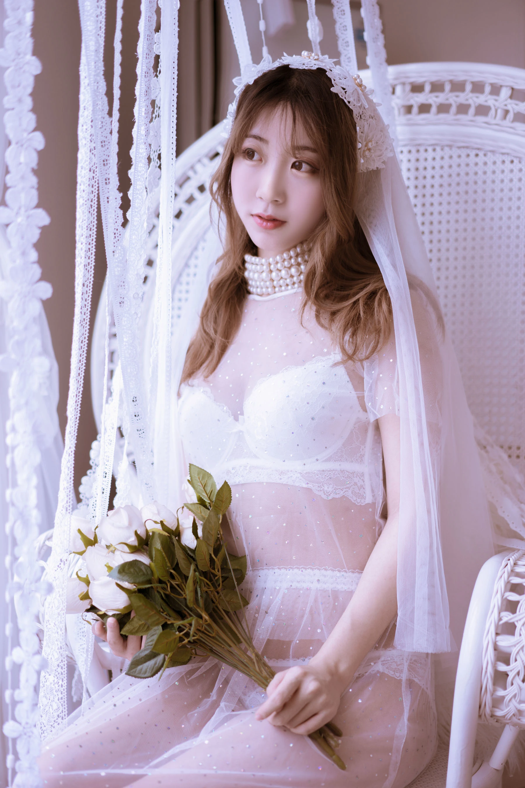 [萝莉COS] 黑川 – 年上彼女 婚纱+毛衣 [39P]插图5