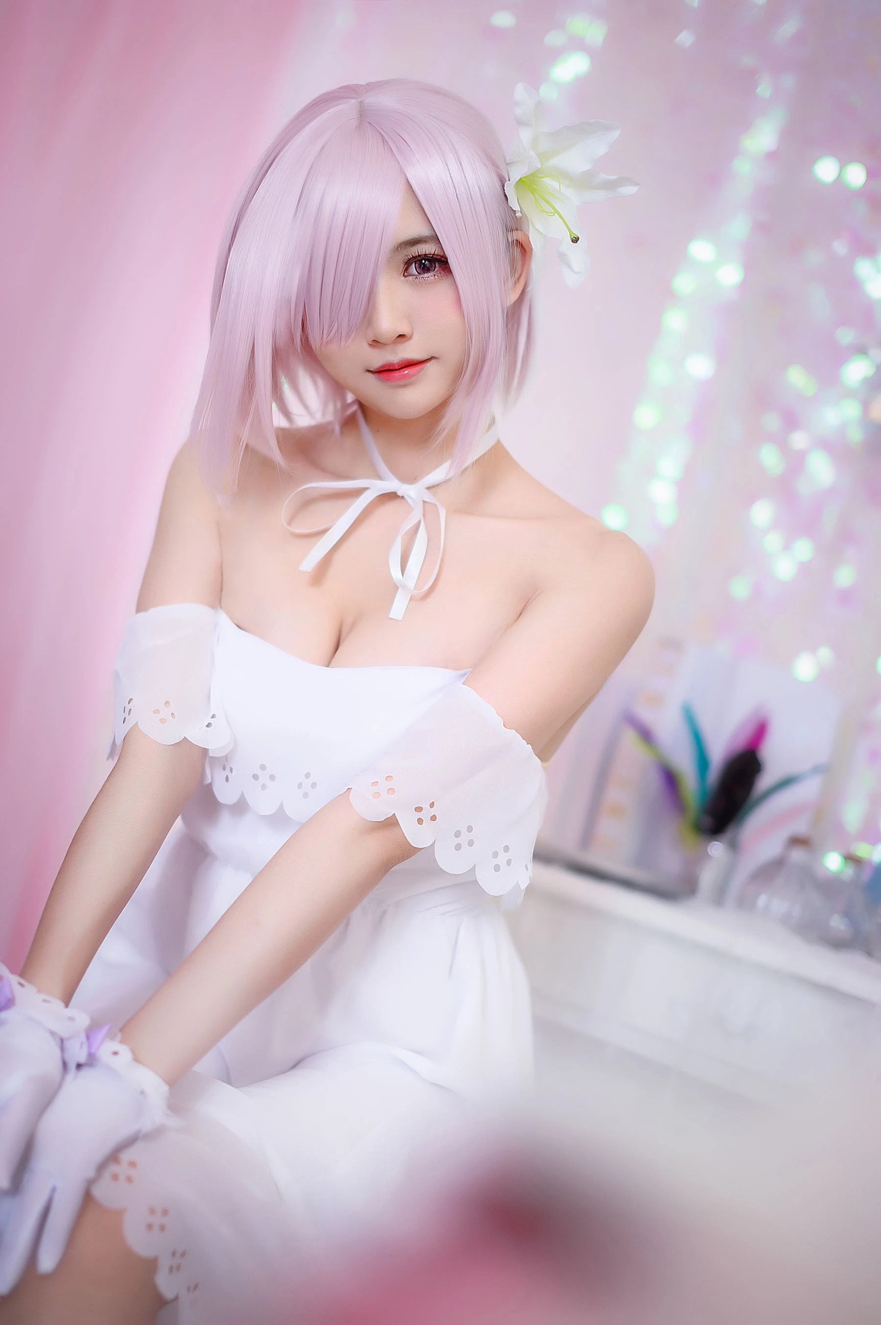 超人气Coser鳗鱼霏儿 玛修白裙 [12P]插图3
