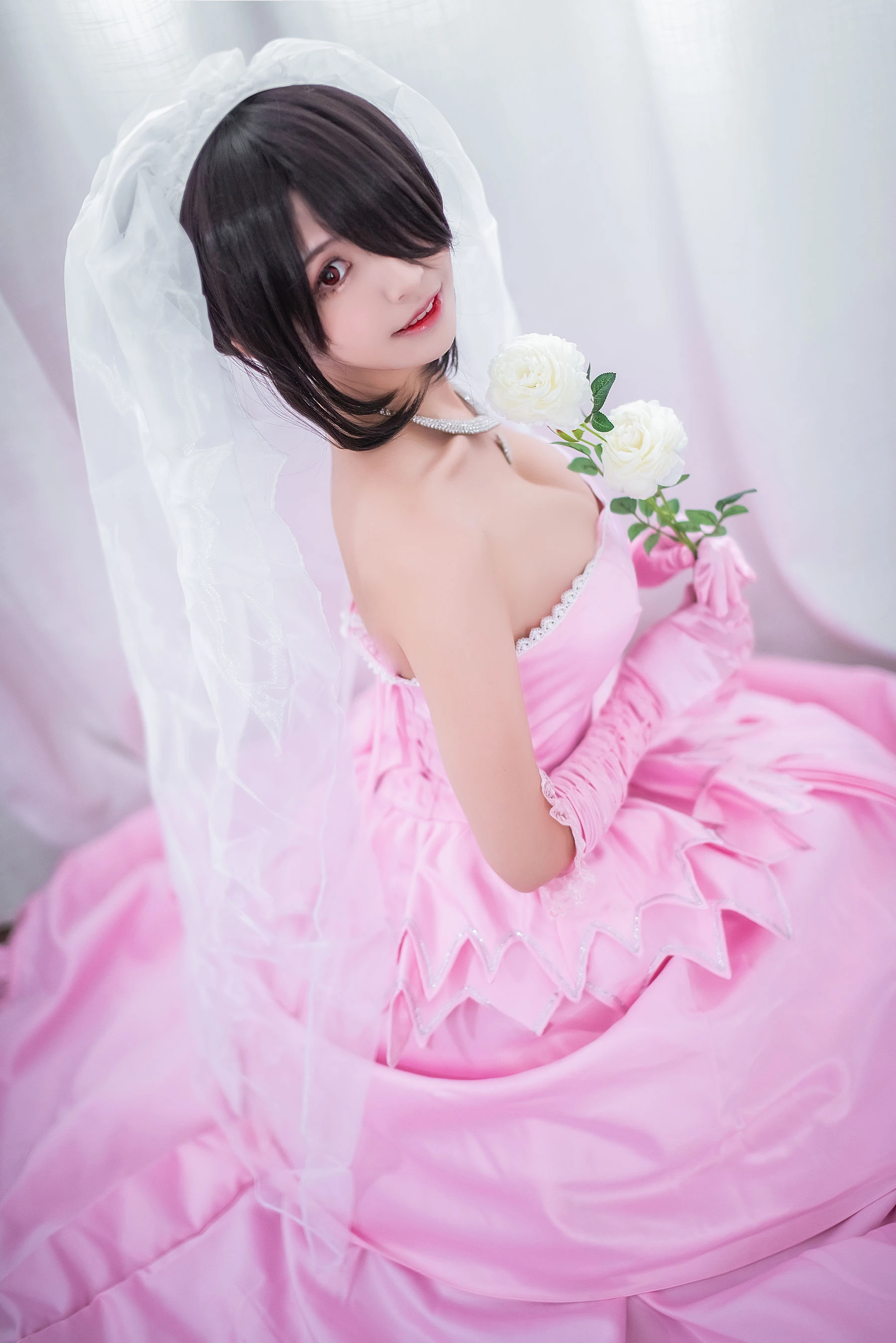 超人气Coser鳗鱼霏儿 狂三系列 婚纱插图1