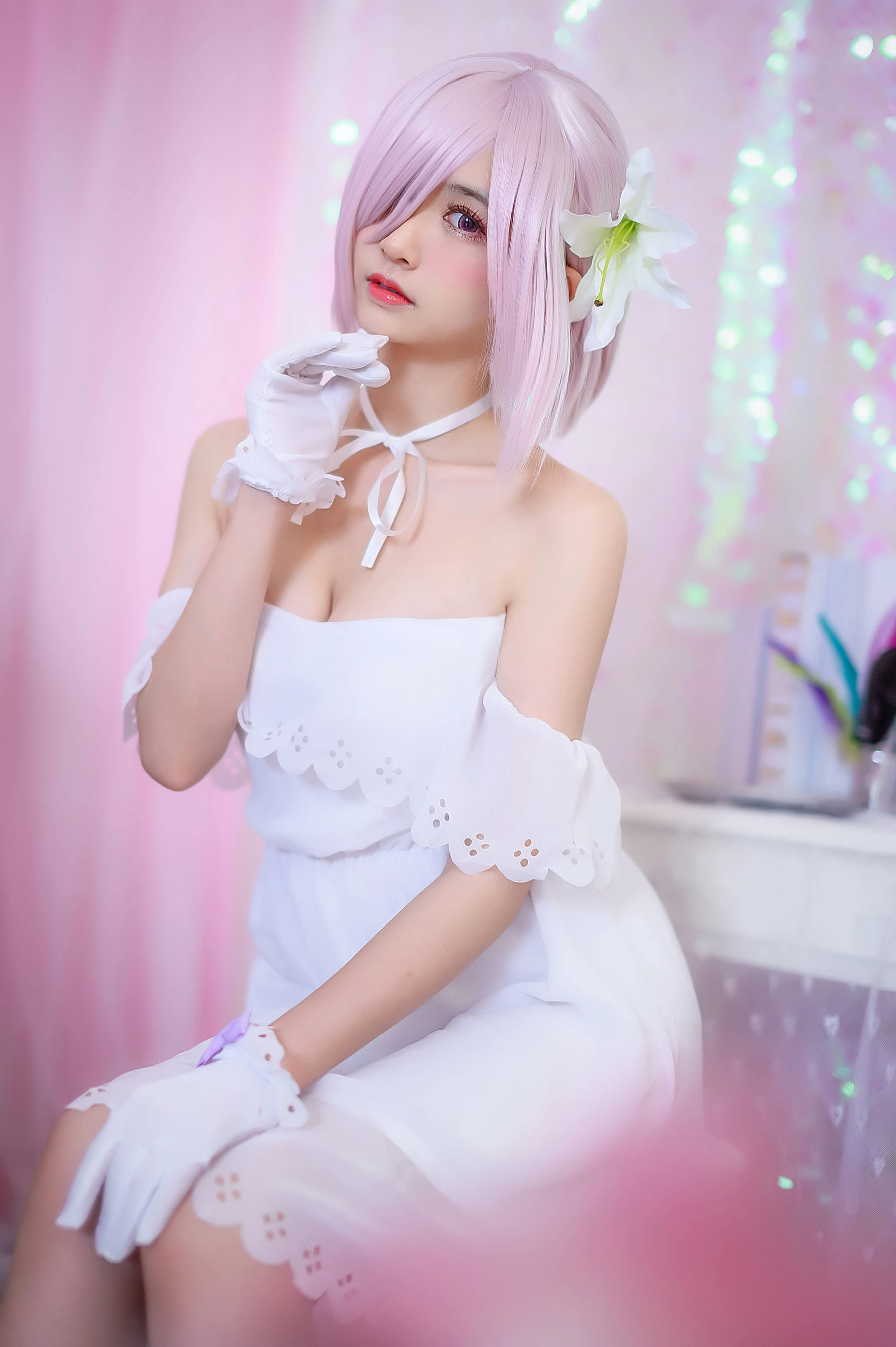 超人气Coser鳗鱼霏儿 玛修白裙 [12P]插图4