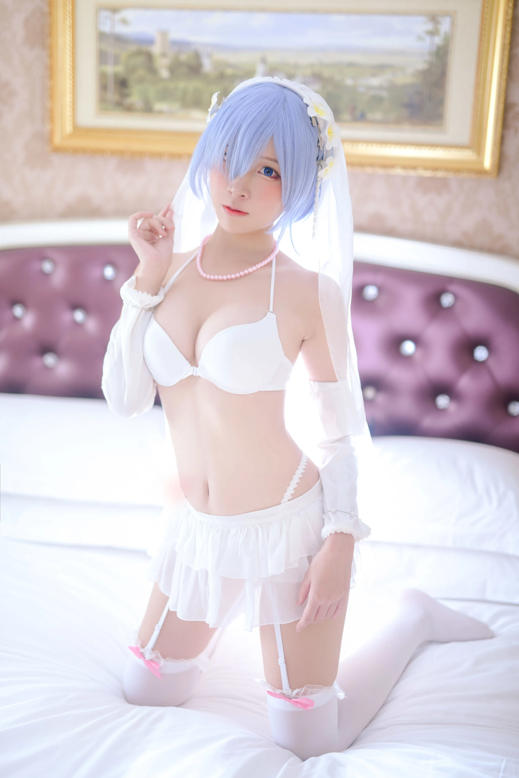 人气Coser二佐Nisa 蕾姆婚纱插图2