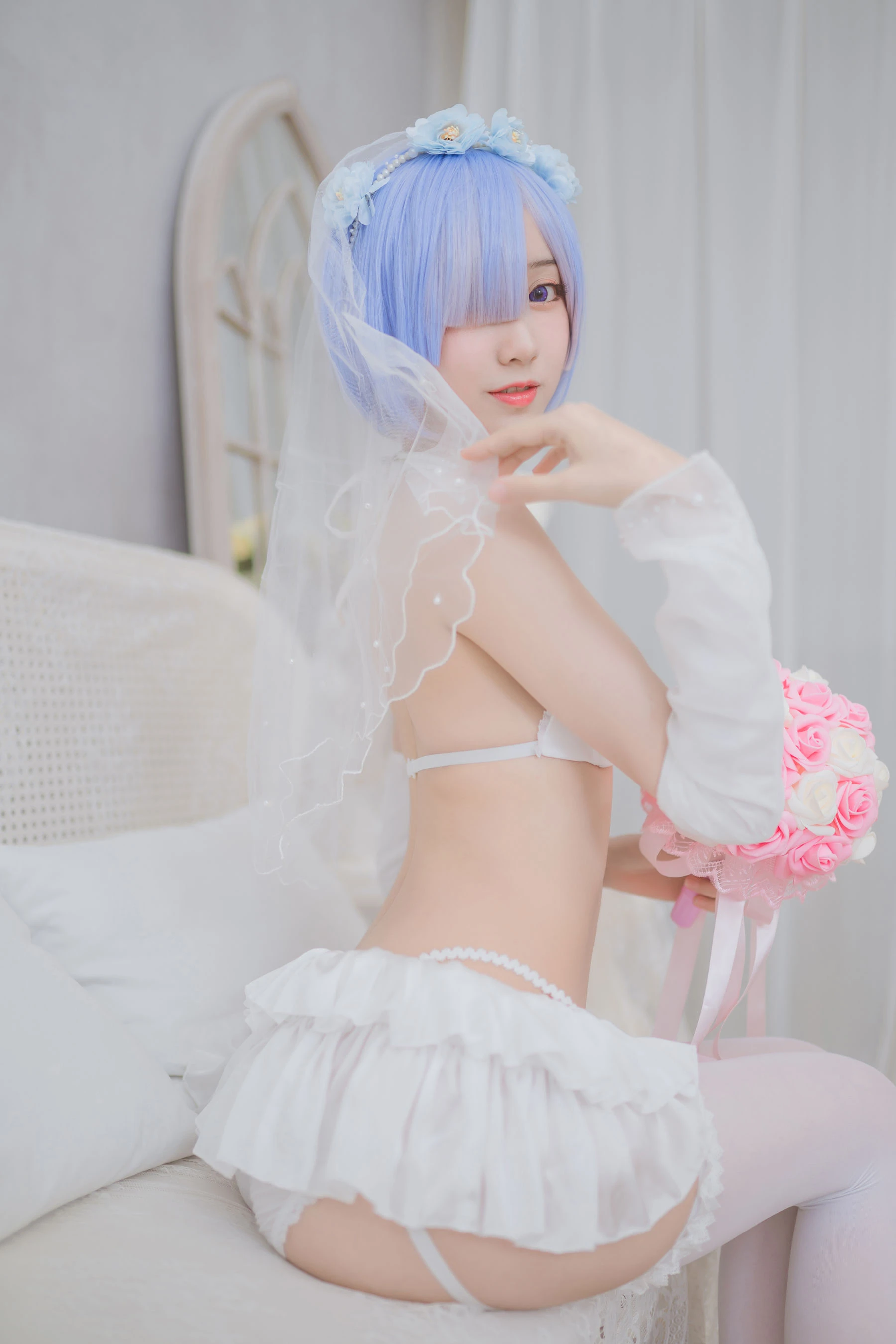 萌系小姐姐木绵绵OwO – 蕾姆婚纱插图4