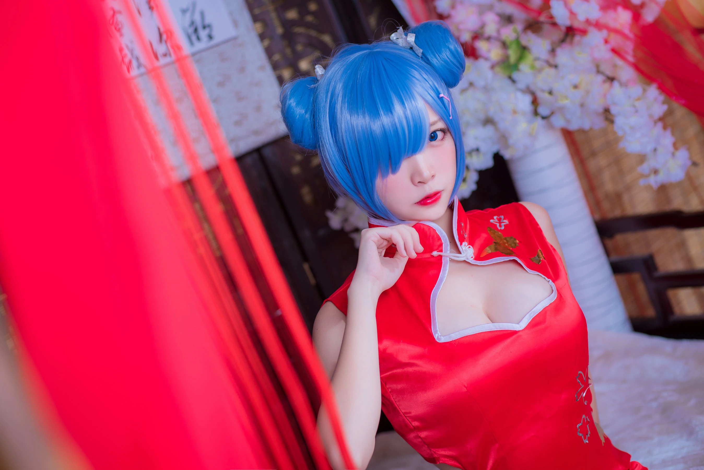 人气Coser二佐Nisa 蕾姆旗袍插图1