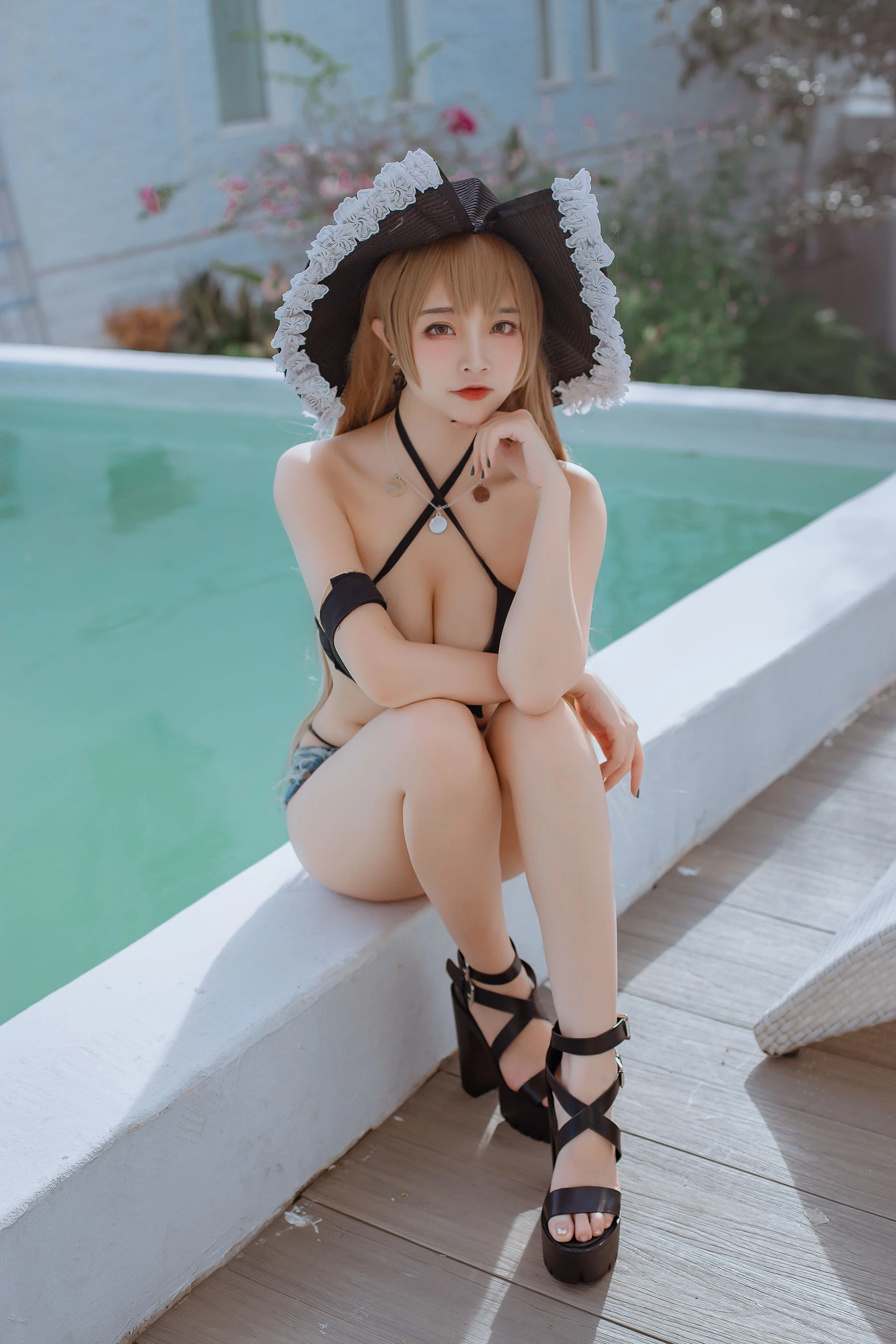 人气Coser二佐Nisa – 碧蓝 让巴尔泳装 [20P]插图5
