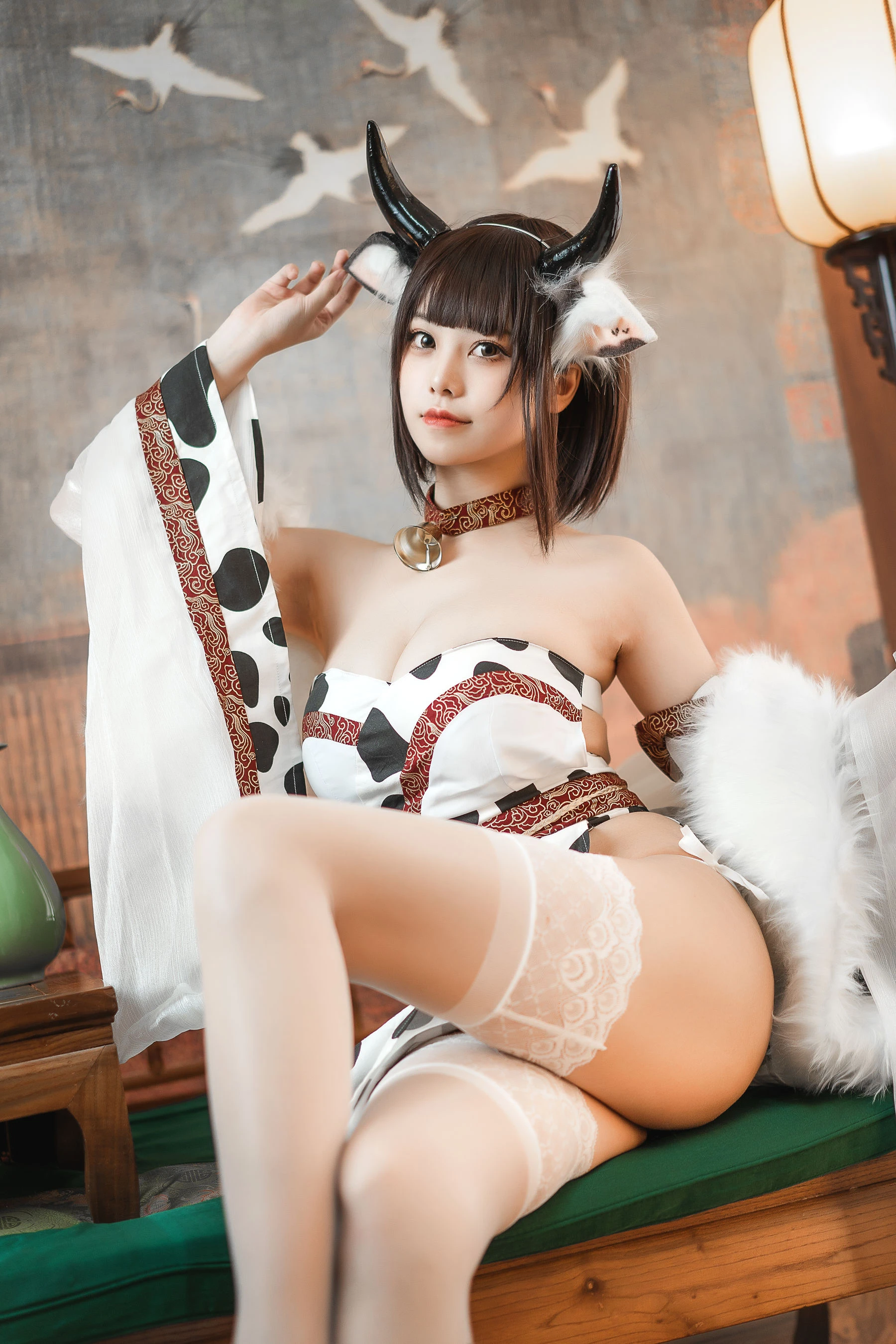 萌系小姐姐蜜汁猫裘 – 奶牛插图1