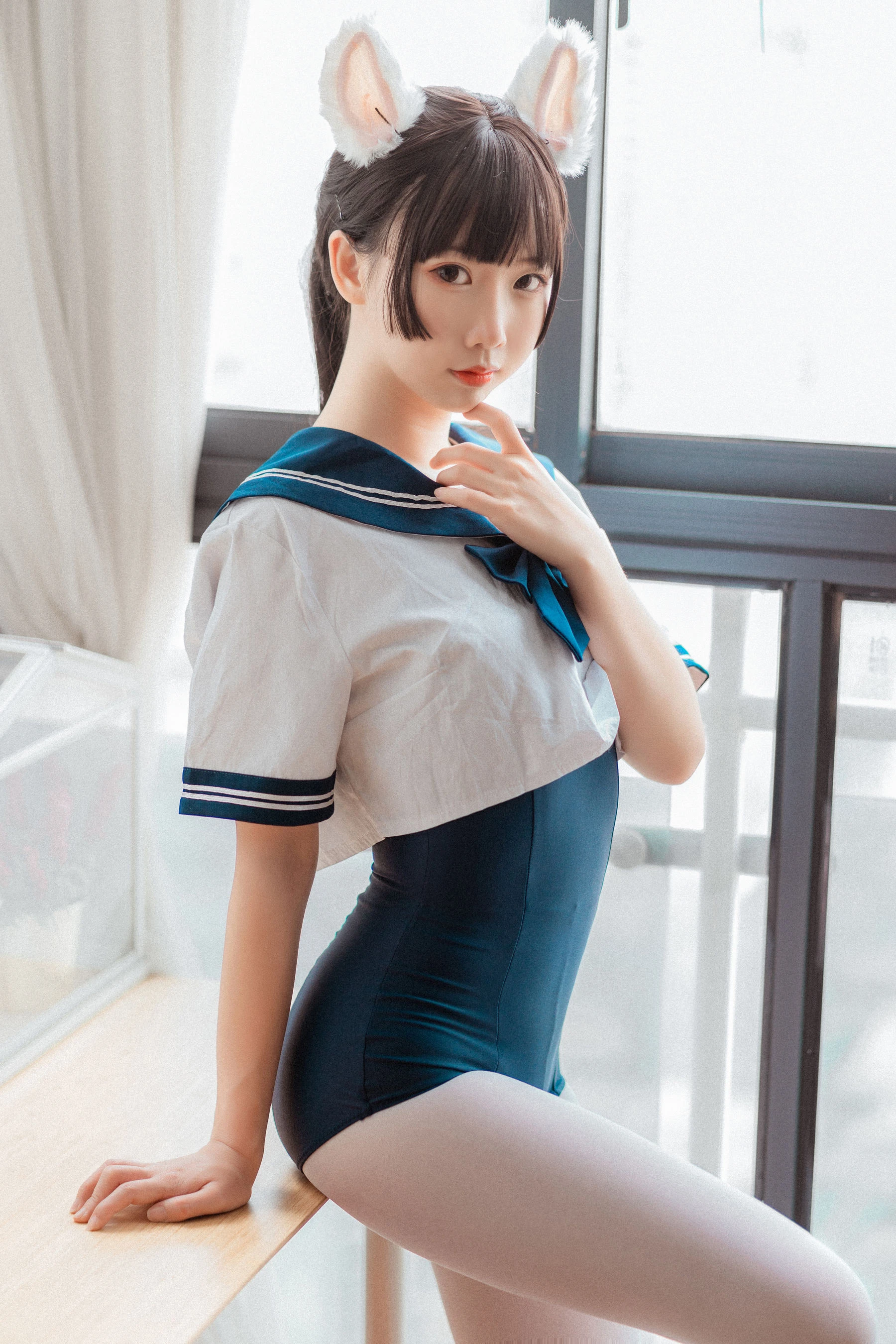 可爱人气Coser面饼仙儿 – 水手服 死库水插图4