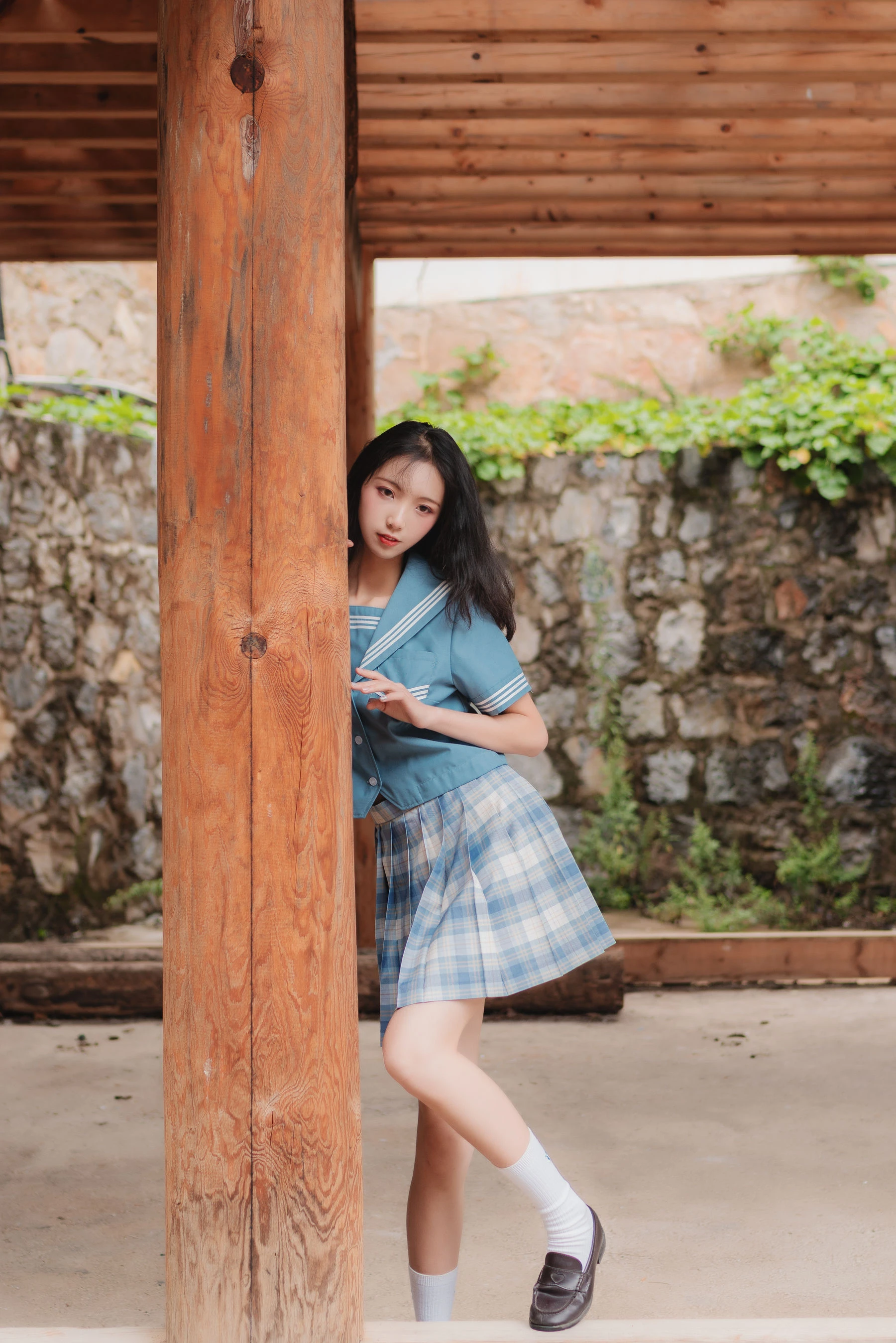 清纯妹子西瓜 丽江写真JK户外插图6