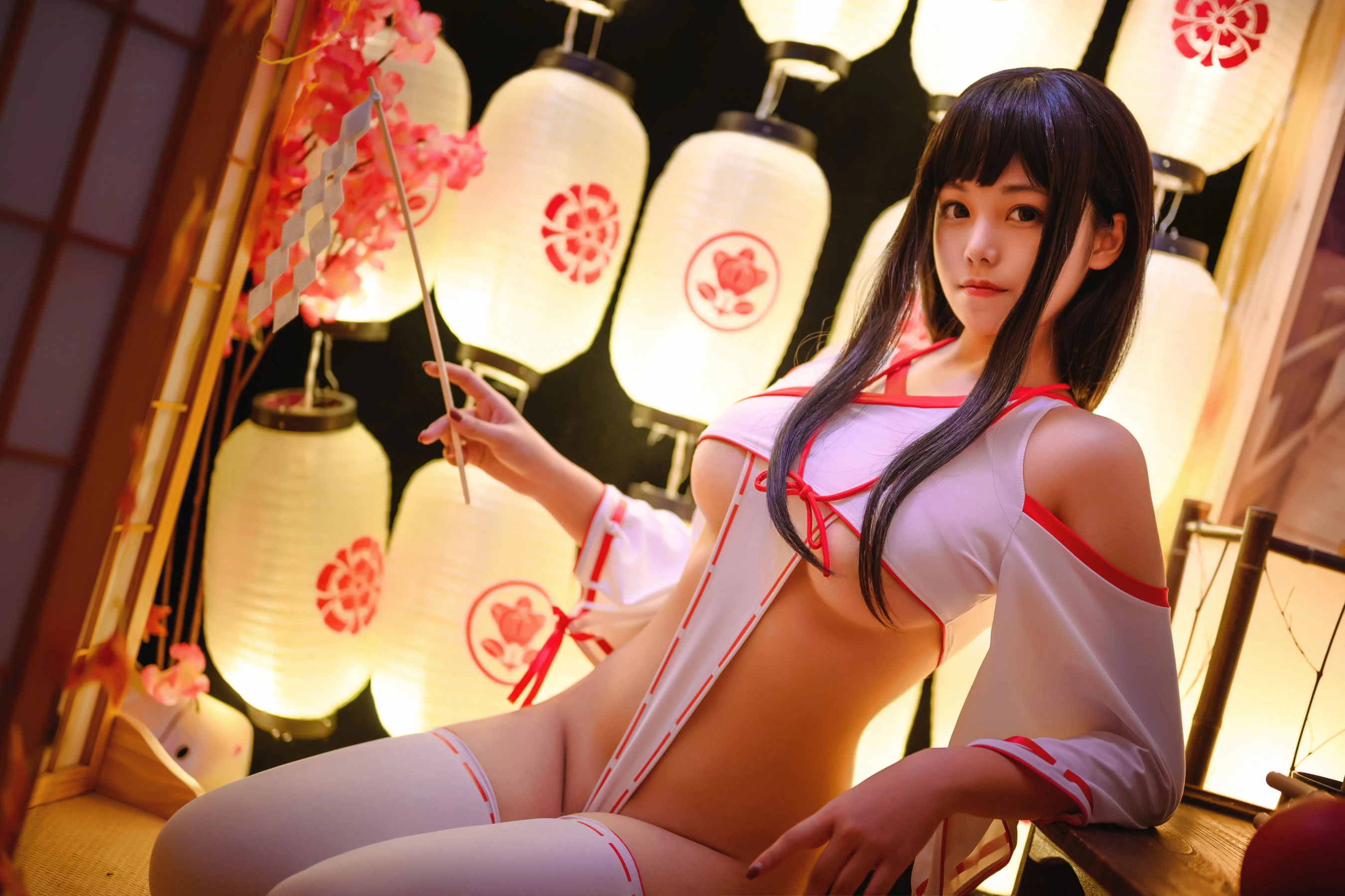 萌系小姐姐蜜汁猫裘 – 巫女插图4