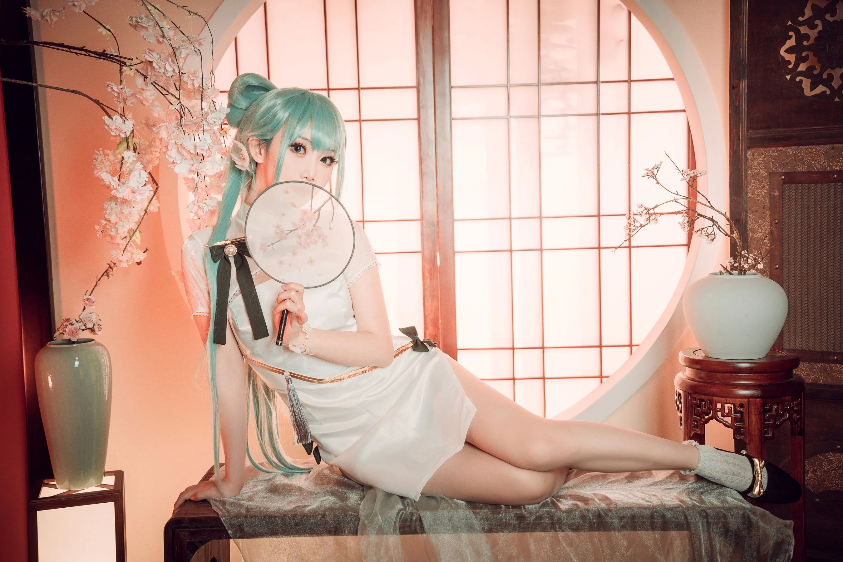 可爱人气Coser面饼仙儿 – 初音旗袍插图8