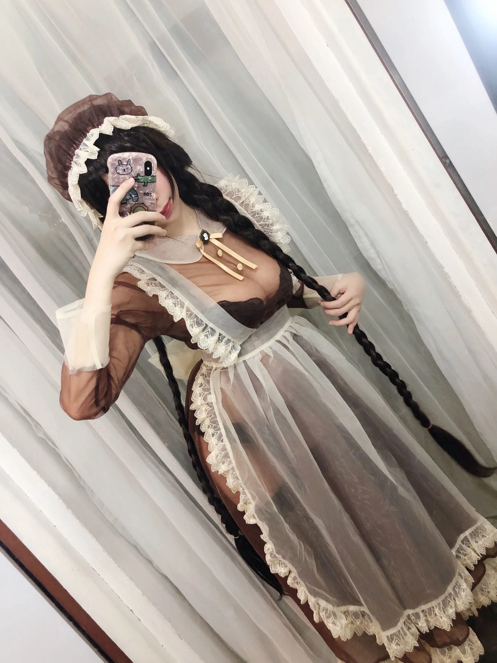 二次元巨乳美女鹿野希 透明女仆插图3