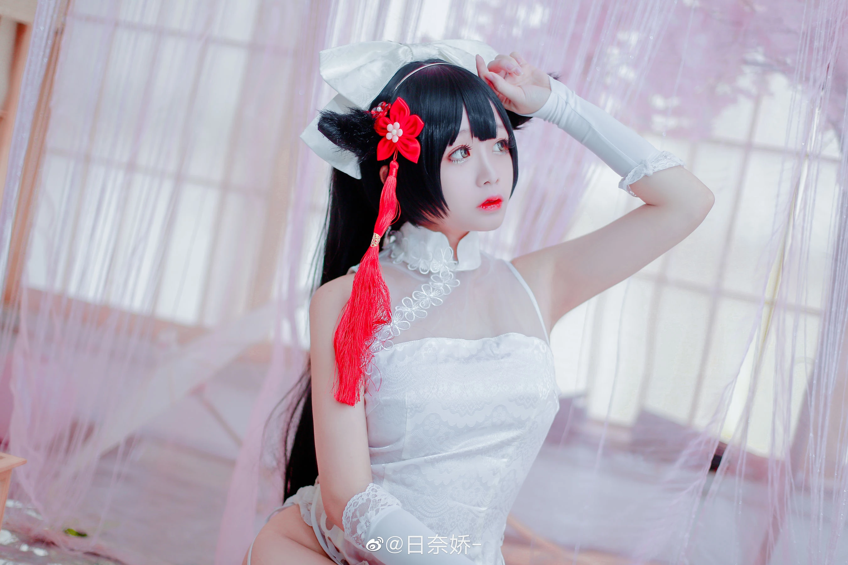 日奈娇 – 高雄獒红+白旗袍 [17P]插图5