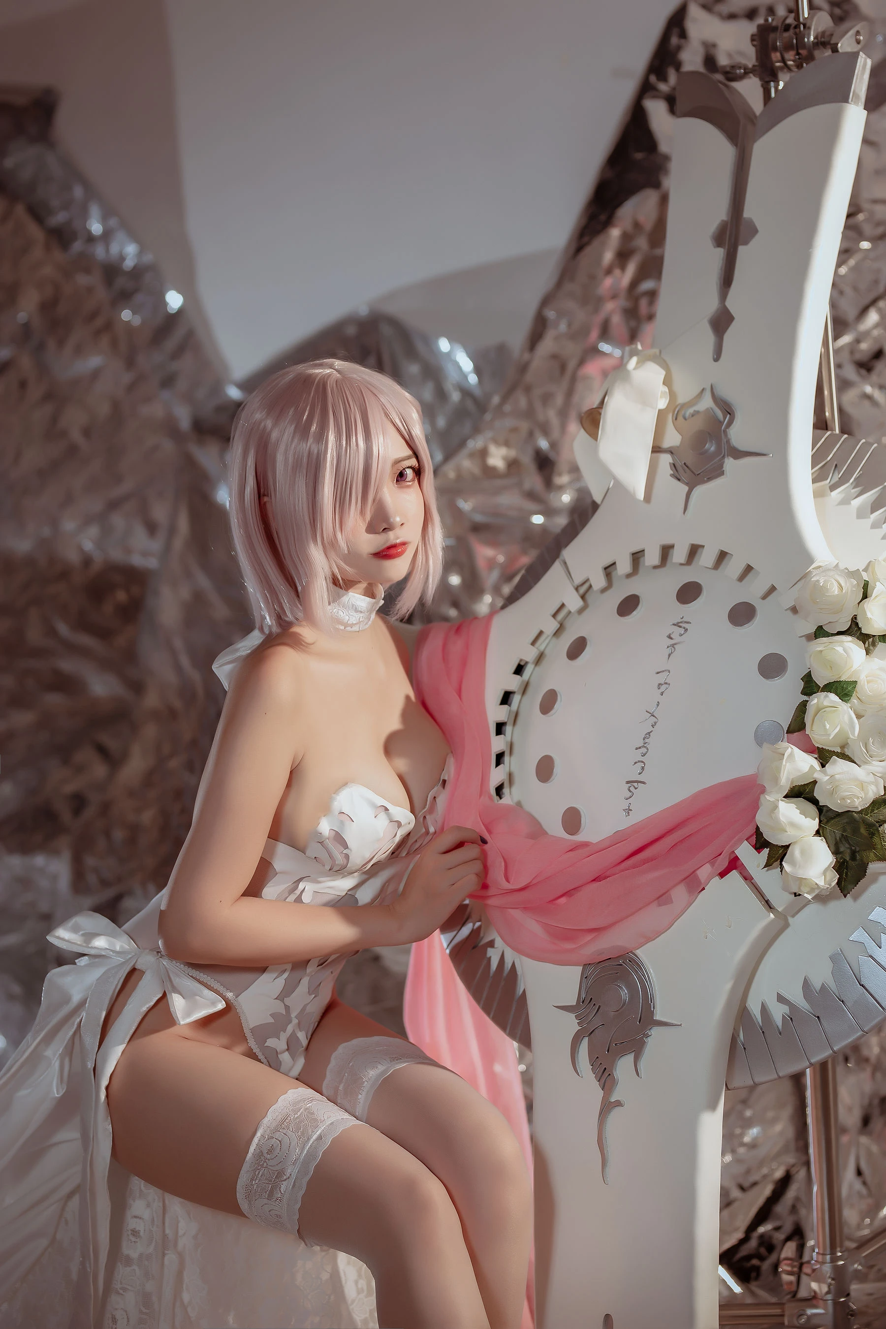 人气Coser二佐Nisa – fate玛修婚纱插图5