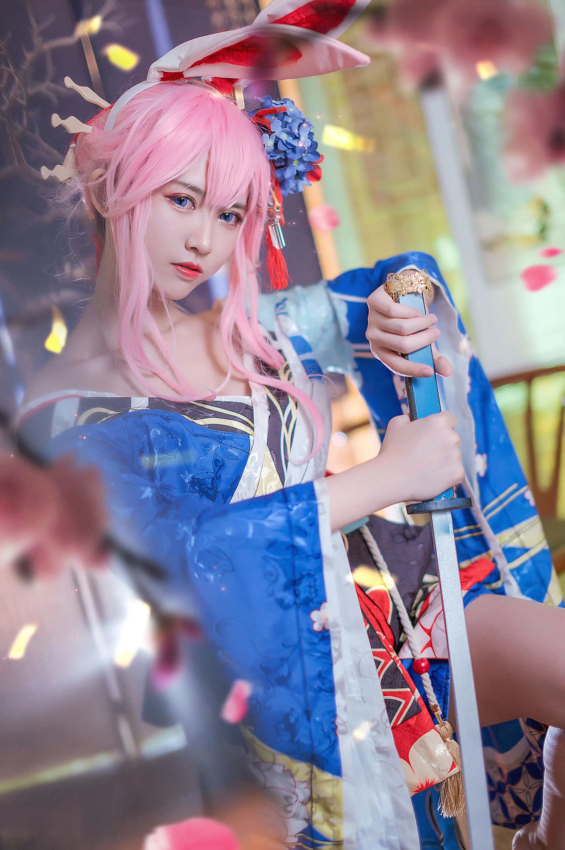 超人气Coser鳗鱼霏儿 – 八重樱花魁插图6