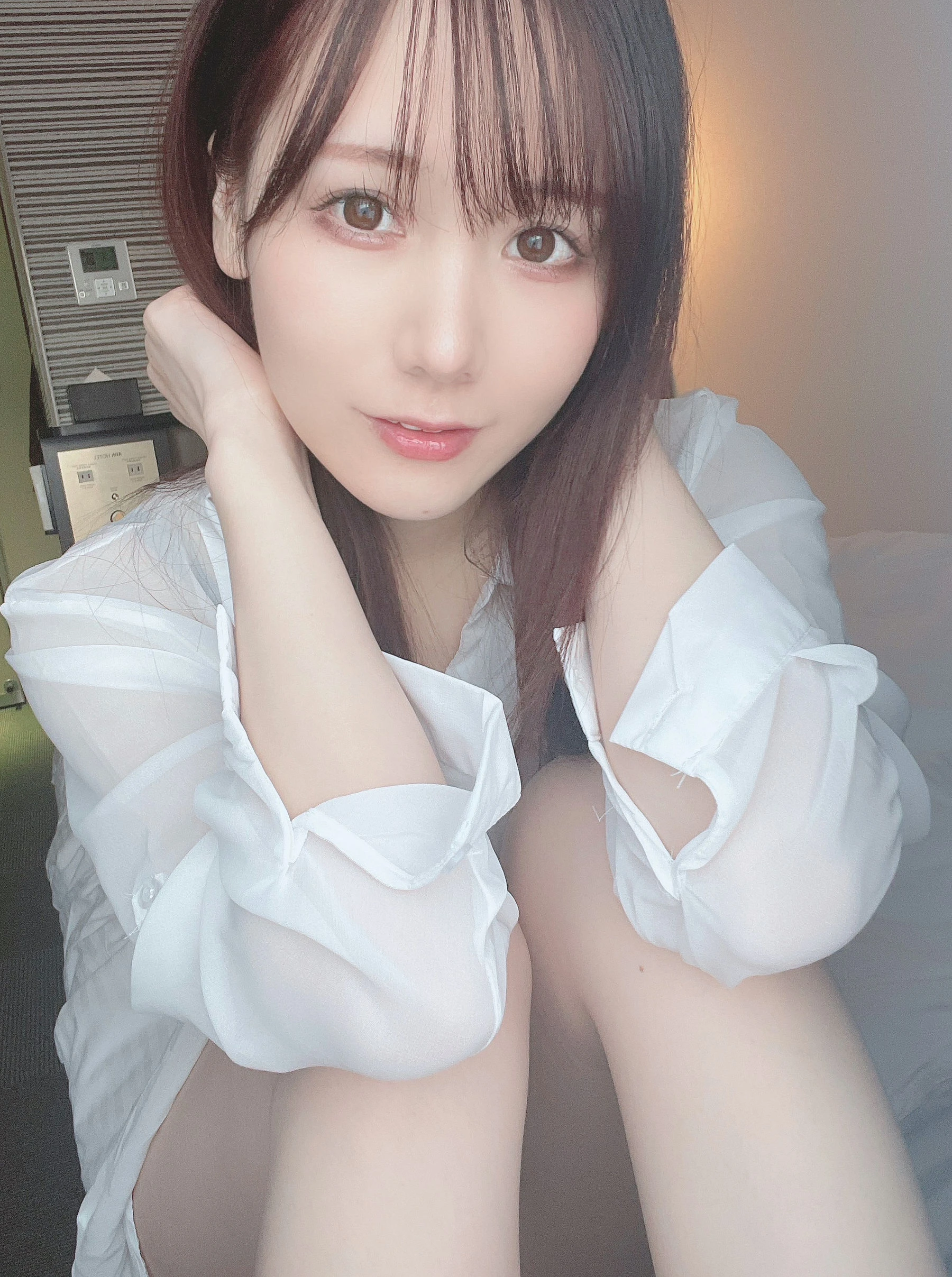 日本甜美COSERけんけん[fantia] 20220128-透けシャツ×ランジェリー插图2
