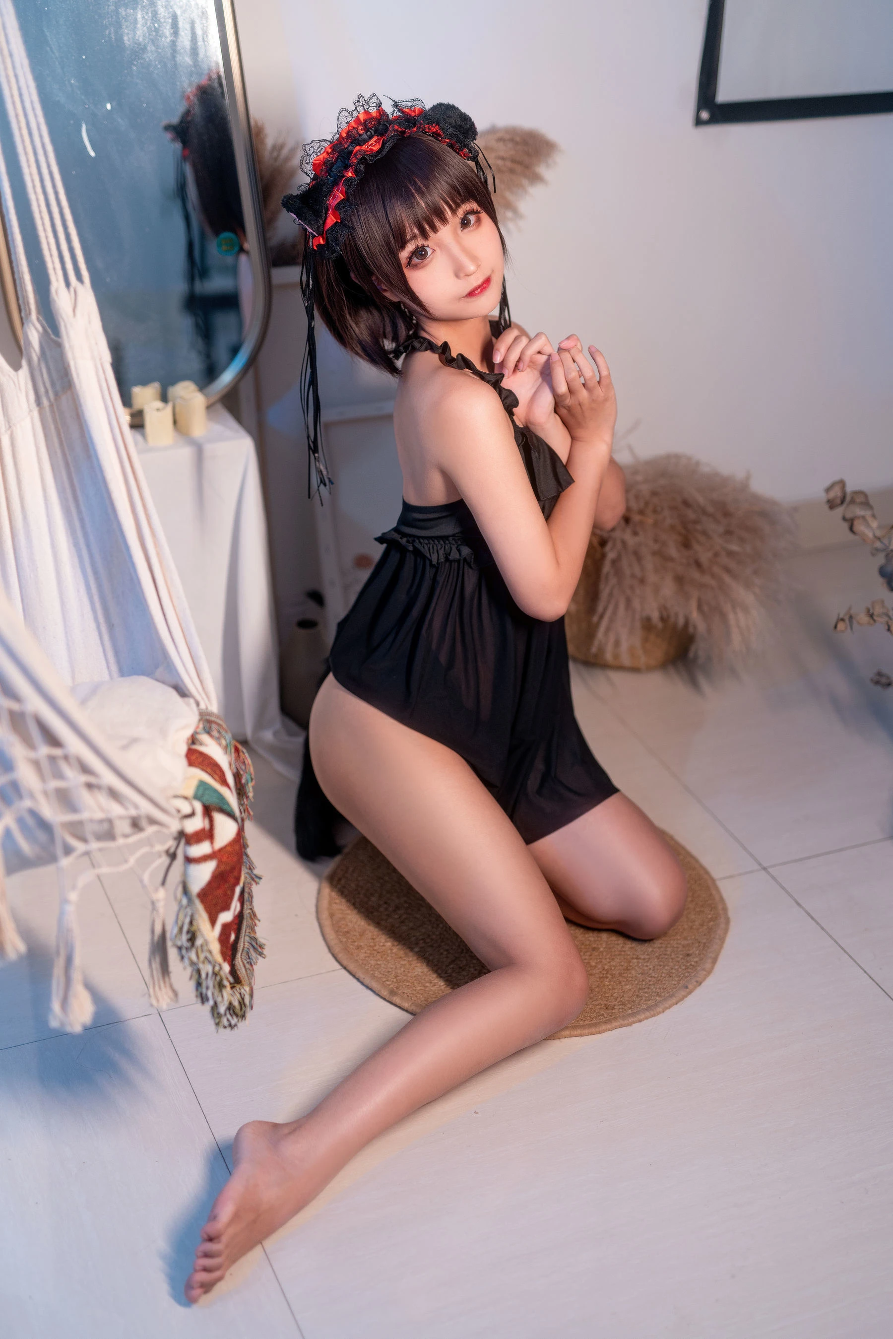 动漫博主蠢沫沫 黑睡裙 [40P]插图3
