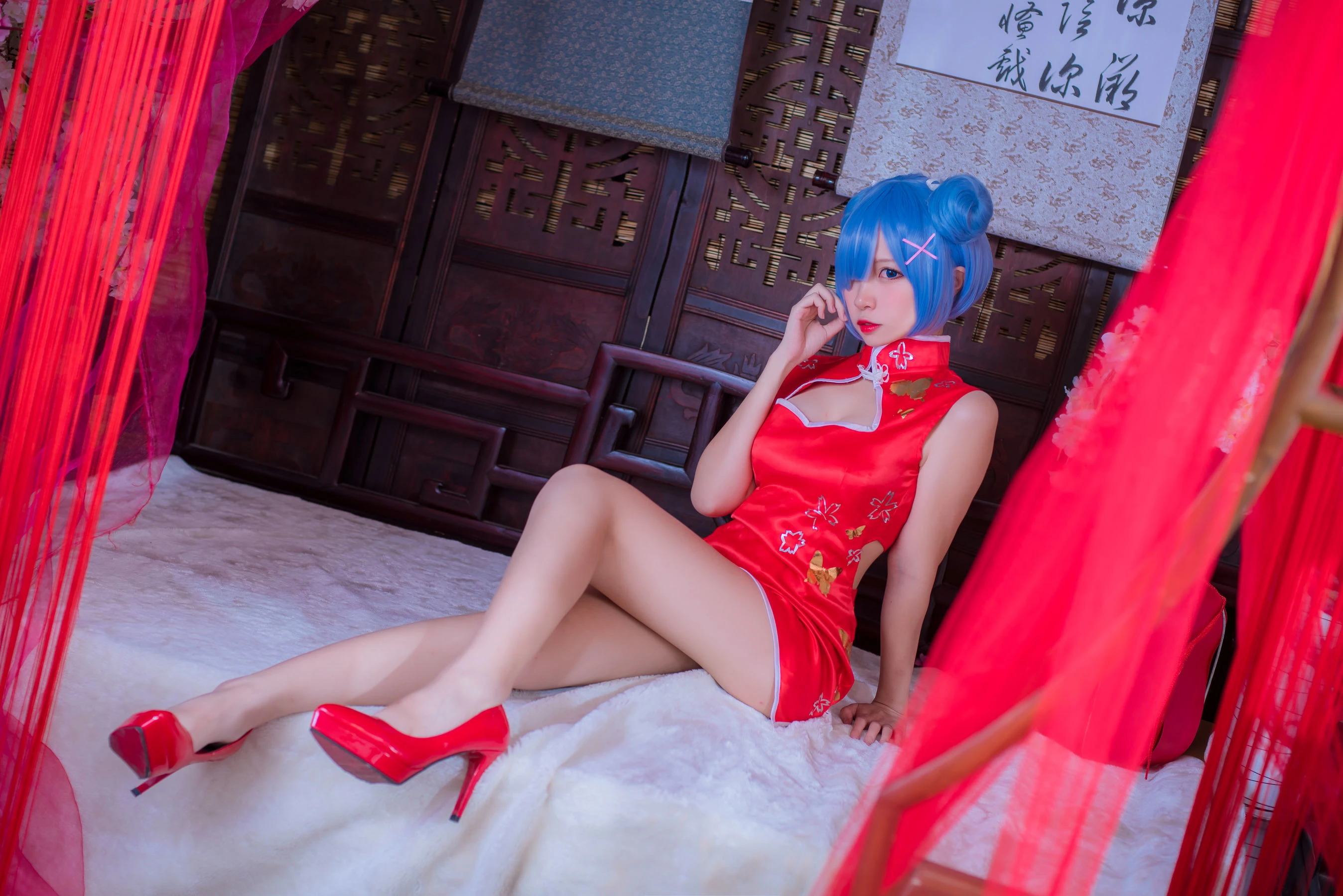 人气Coser二佐Nisa 蕾姆旗袍插图6