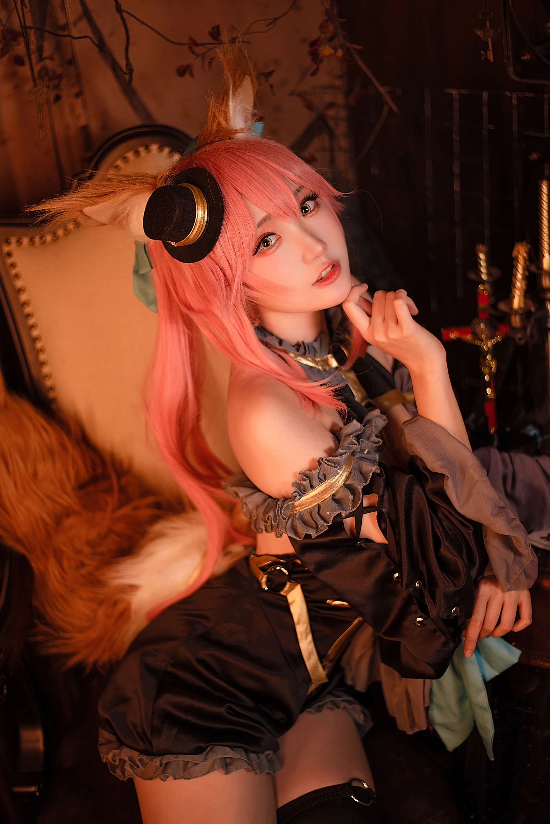 Coser瓜希酱福利 – 玉藻前 漆黑魔术服 [20P]插图1