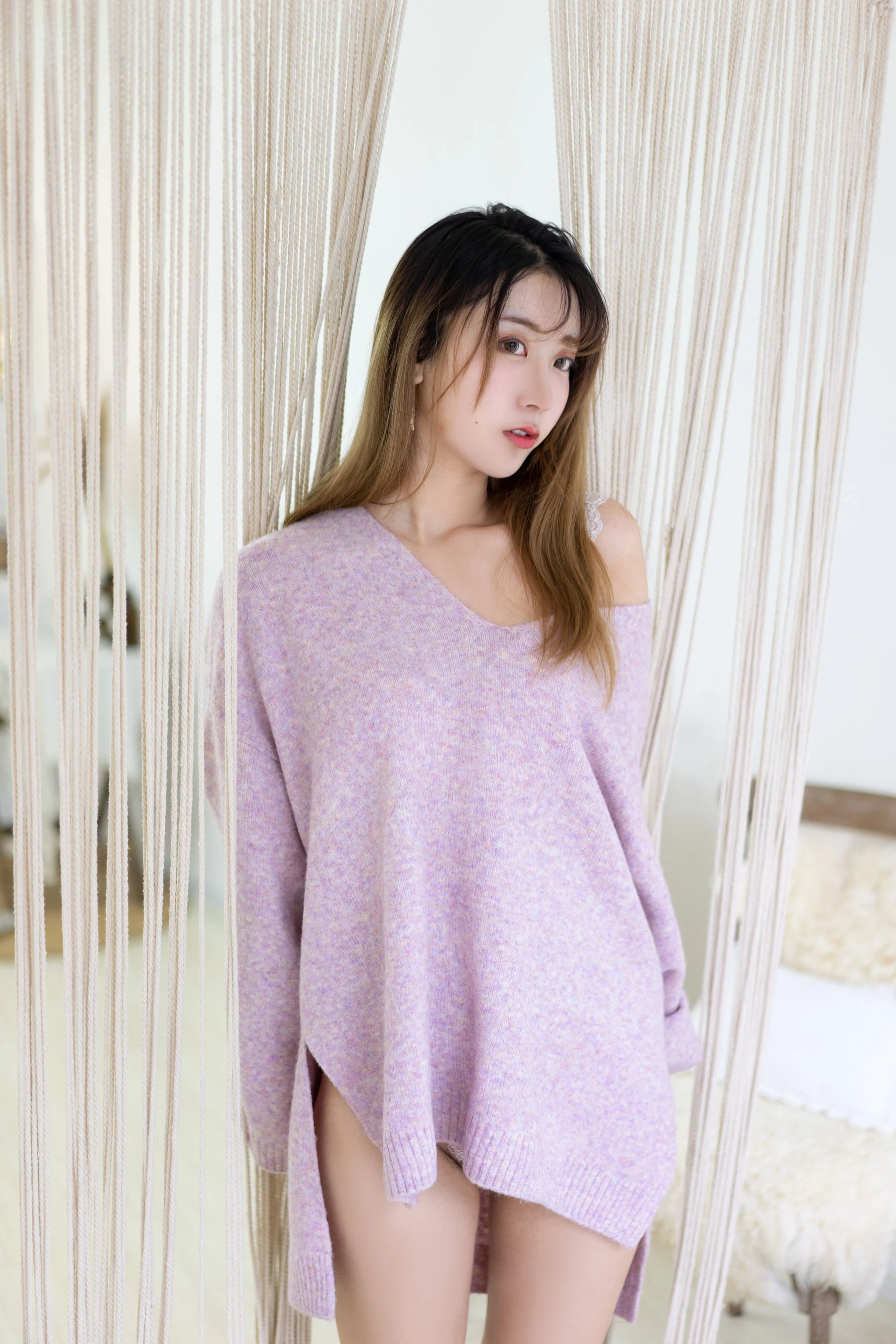人气Coser黑川 年上彼女 紫色毛衣 [14P]插图4