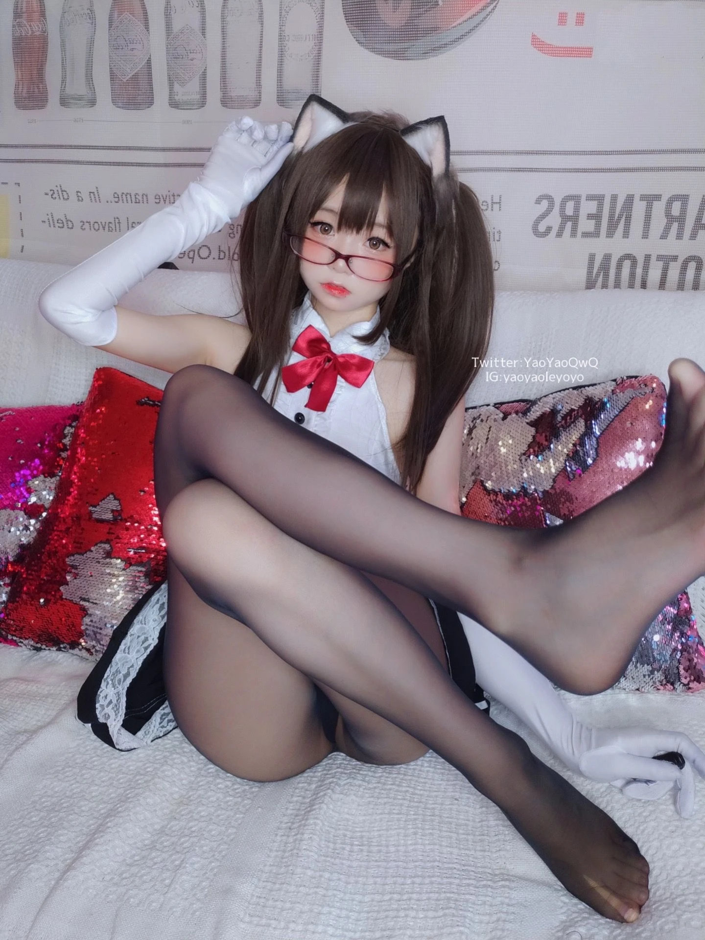 萌妹子Coser摇摇乐yoyo – 黑色紧身衣插图4