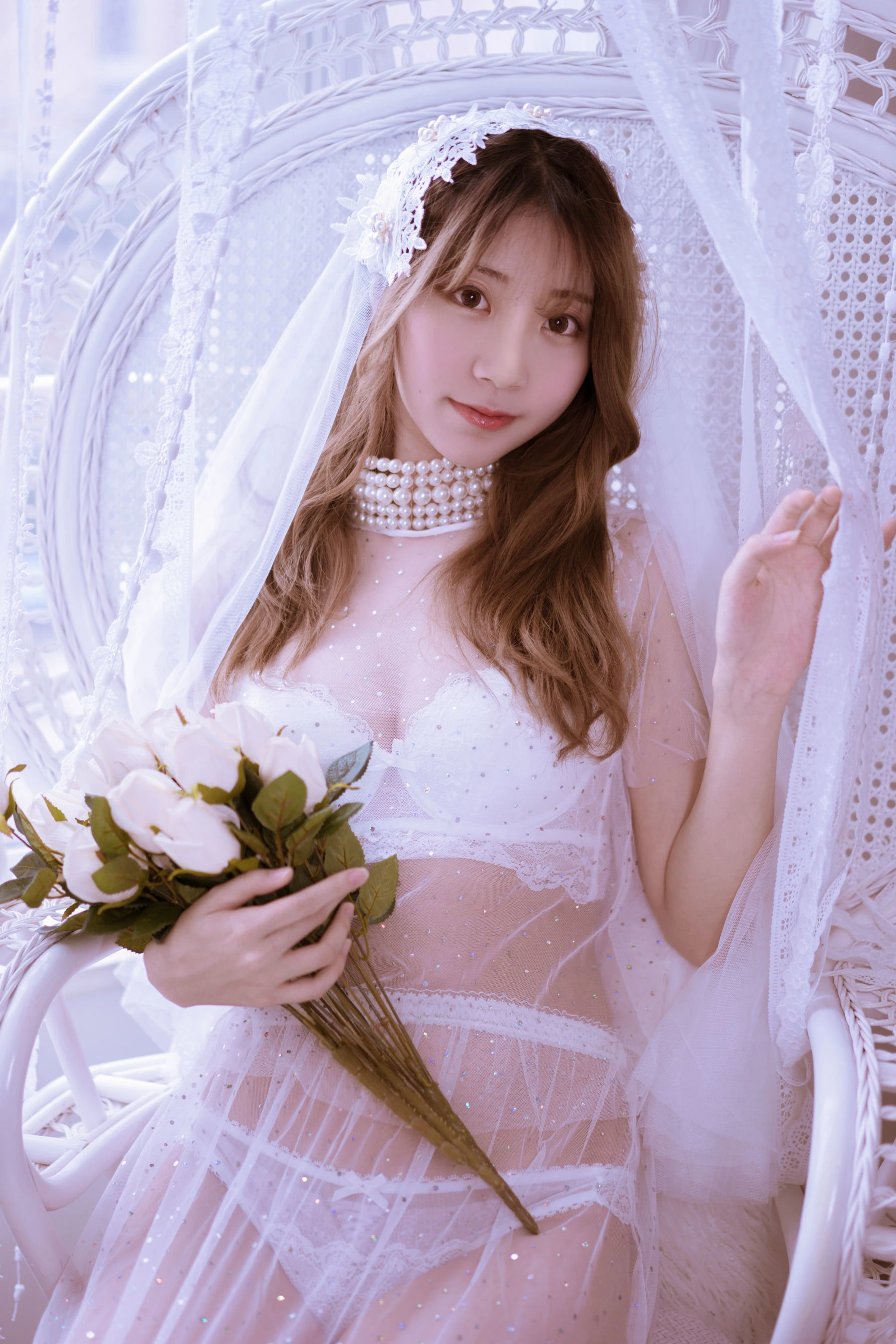 [萝莉COS] 黑川 – 年上彼女 婚纱+毛衣 [39P]插图4