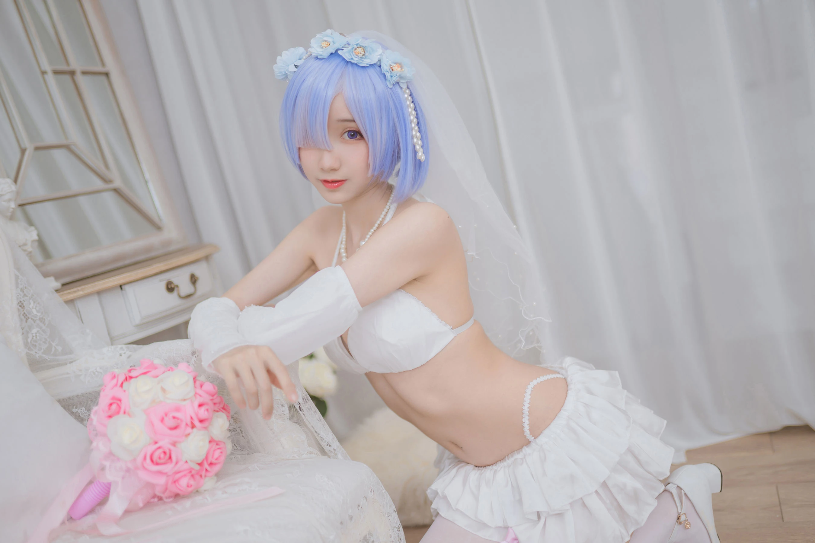 萌系小姐姐木绵绵OwO – 蕾姆婚纱插图7