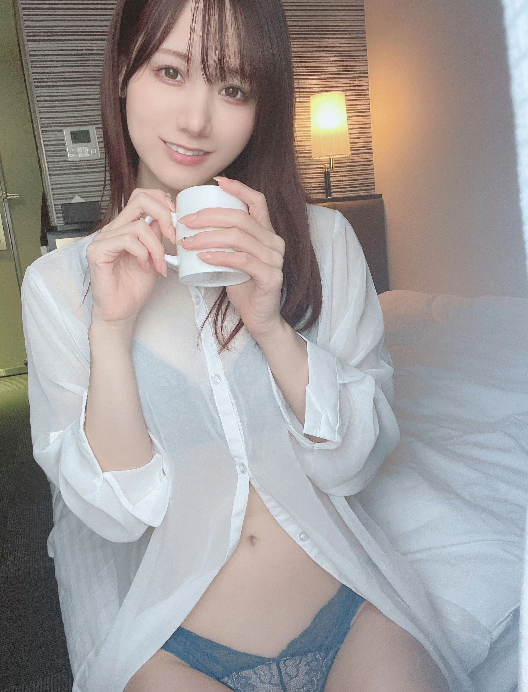 日本甜美COSERけんけん[fantia] 20220128-透けシャツ×ランジェリー高清在线免费欣赏–微密图社-微密图社