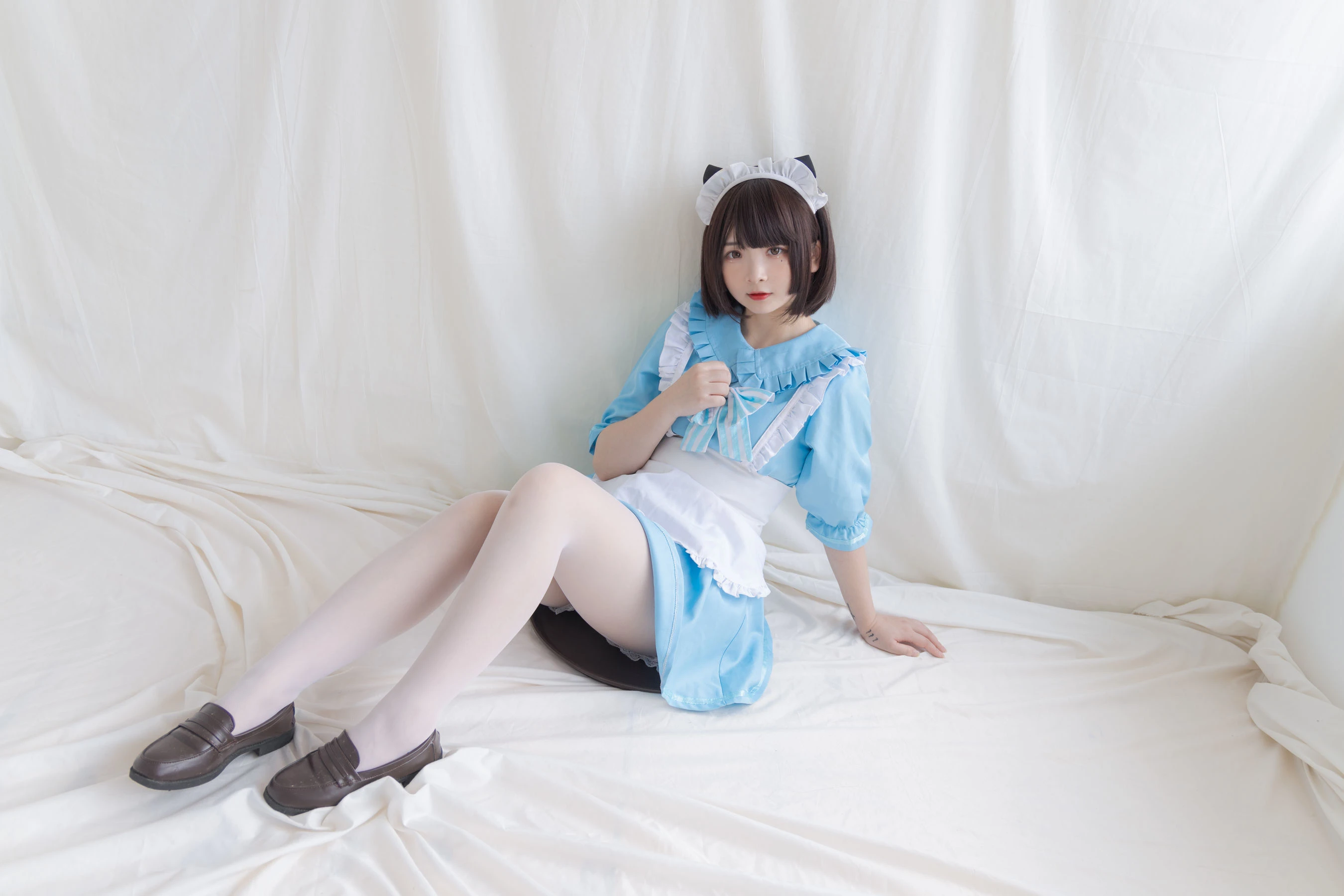 二次元美女古川kagura – 蓝色小猫女仆插图5