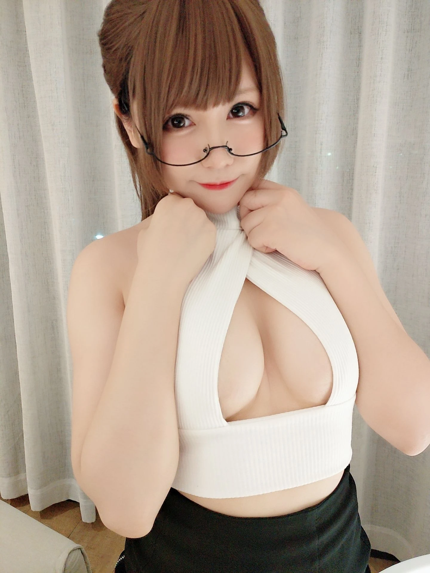 萌妹子Nyako喵子 – 开胸黑丝插图5