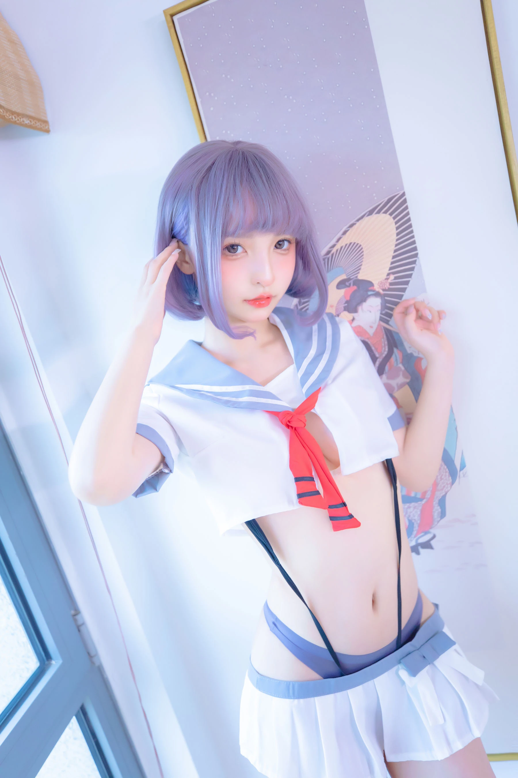 神楽坂真冬 灰丝吊带JK插图5