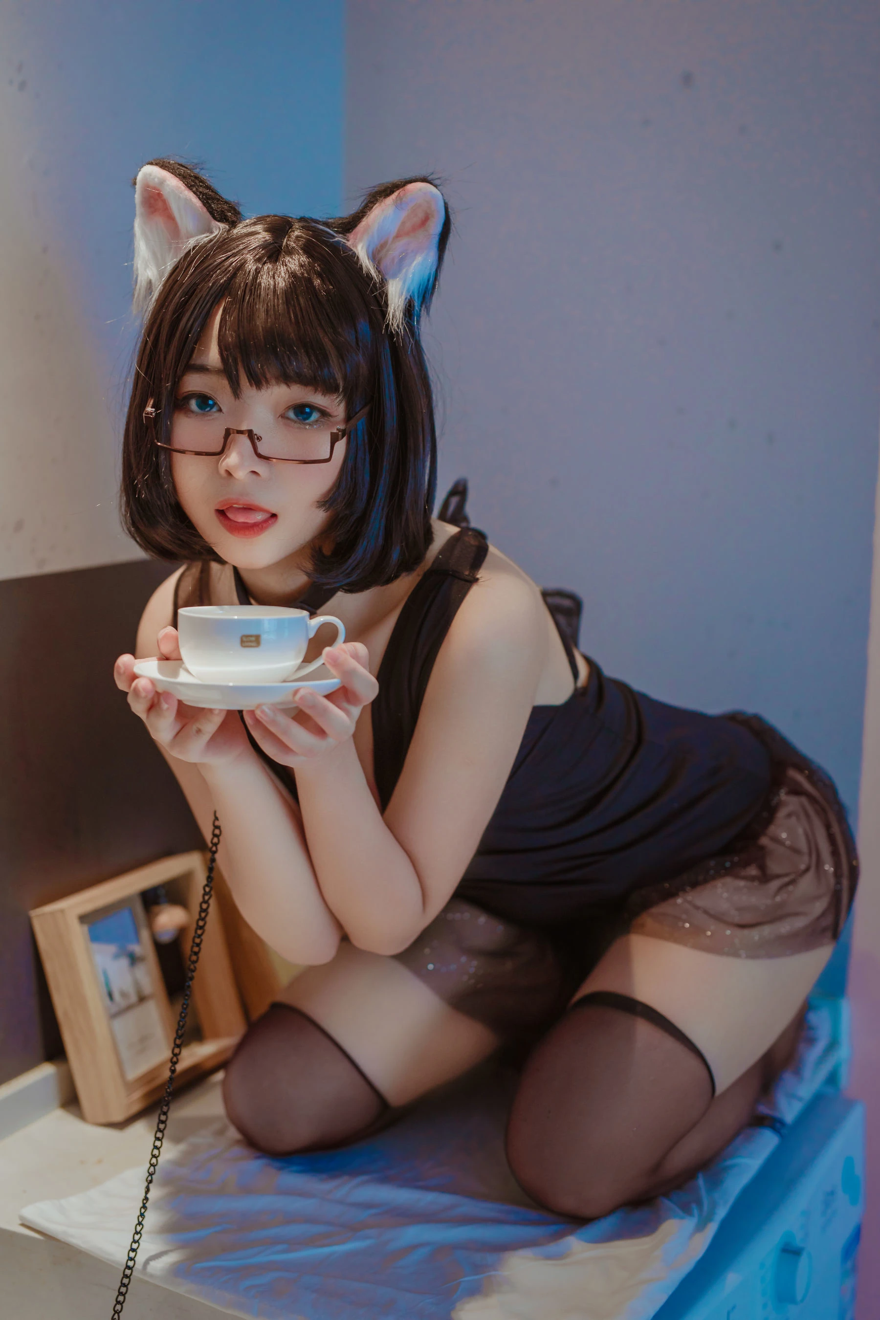 yuuhui玉汇 – 猫猫头黑裙子 [10P]插图3