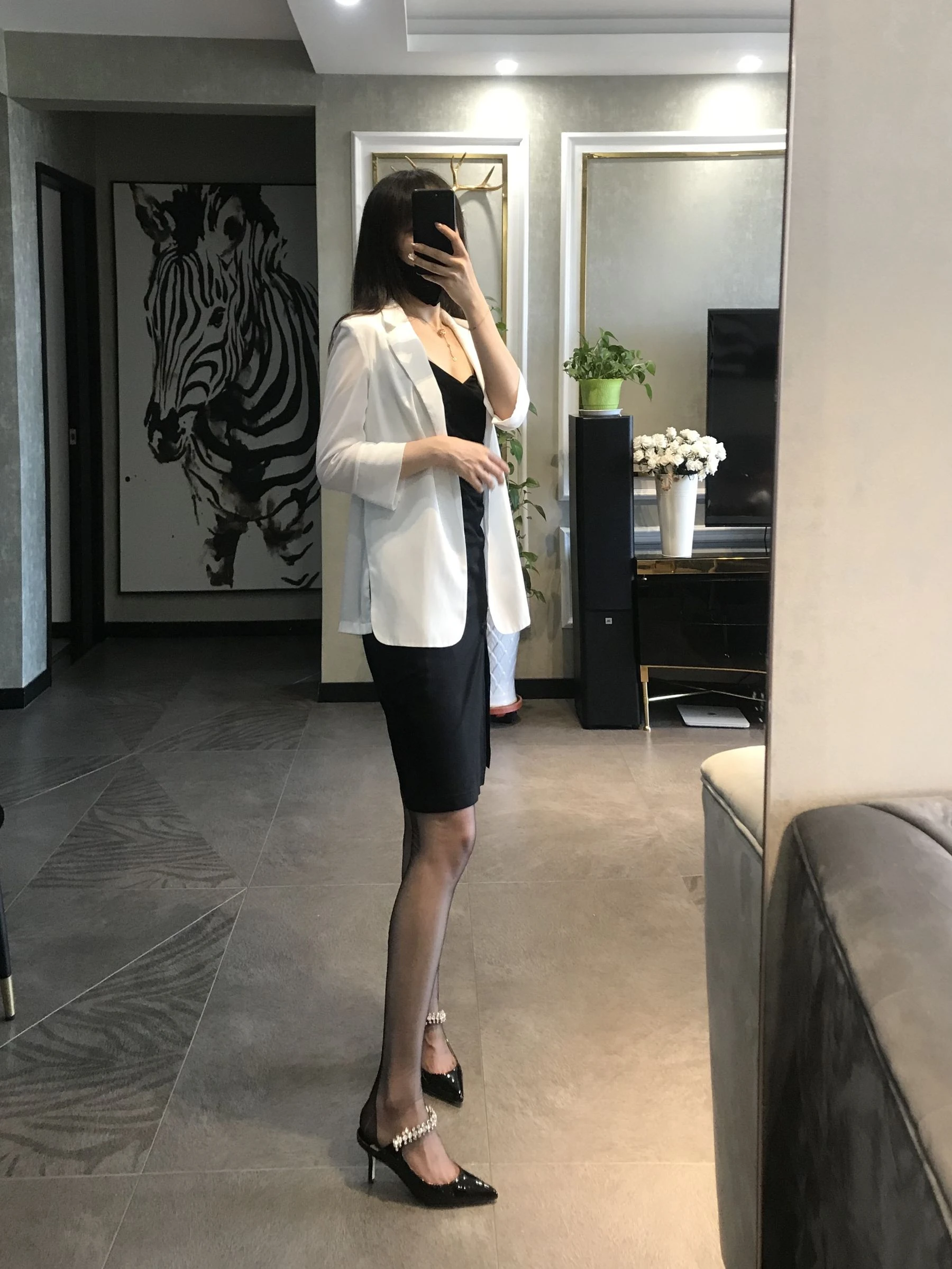 丝足博主麋鹿_Monroe 2020.07.12 黑色吊袜插图2