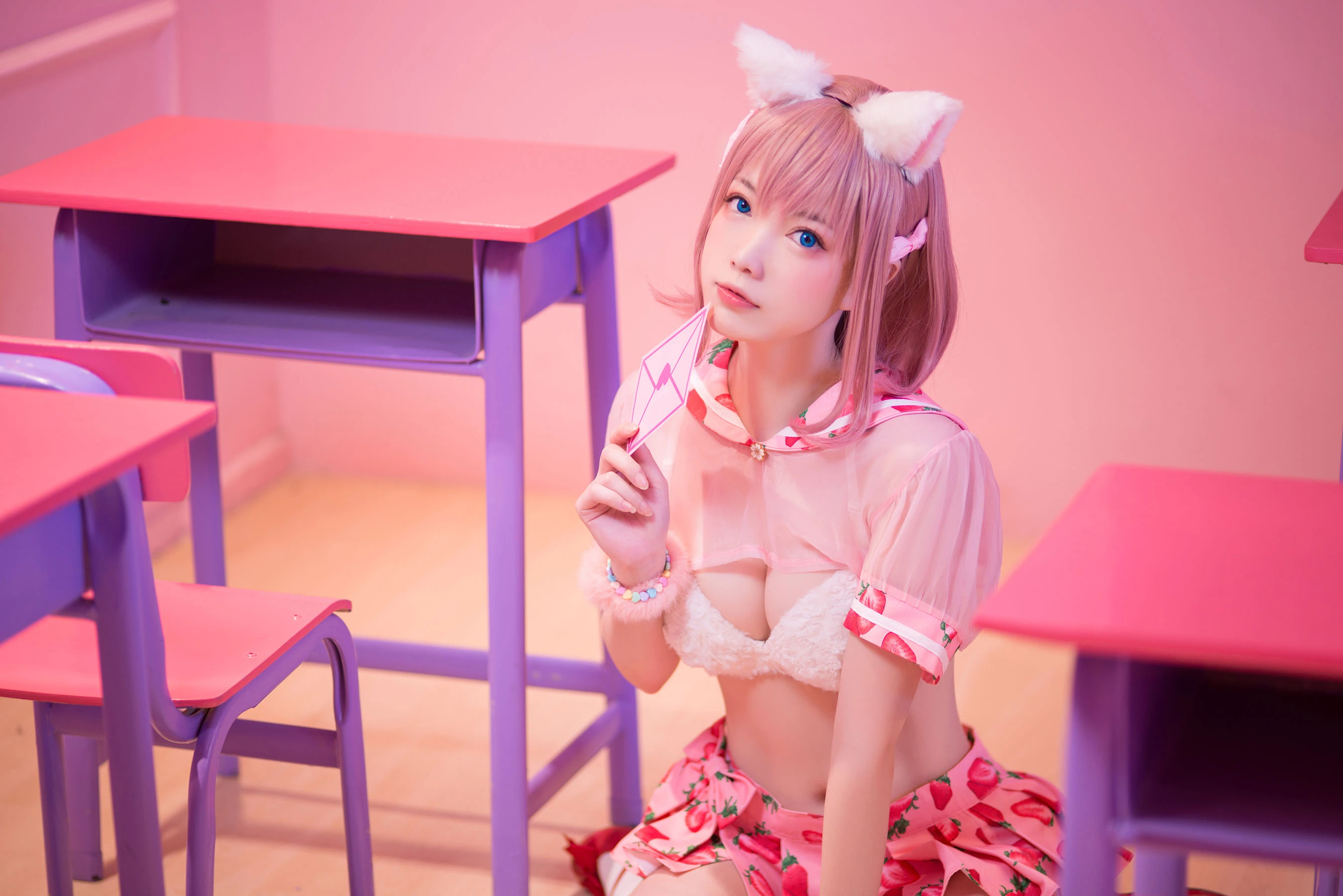 大胸萌妹妖少you1 – 草莓蛋糕猫 [11P]插图4