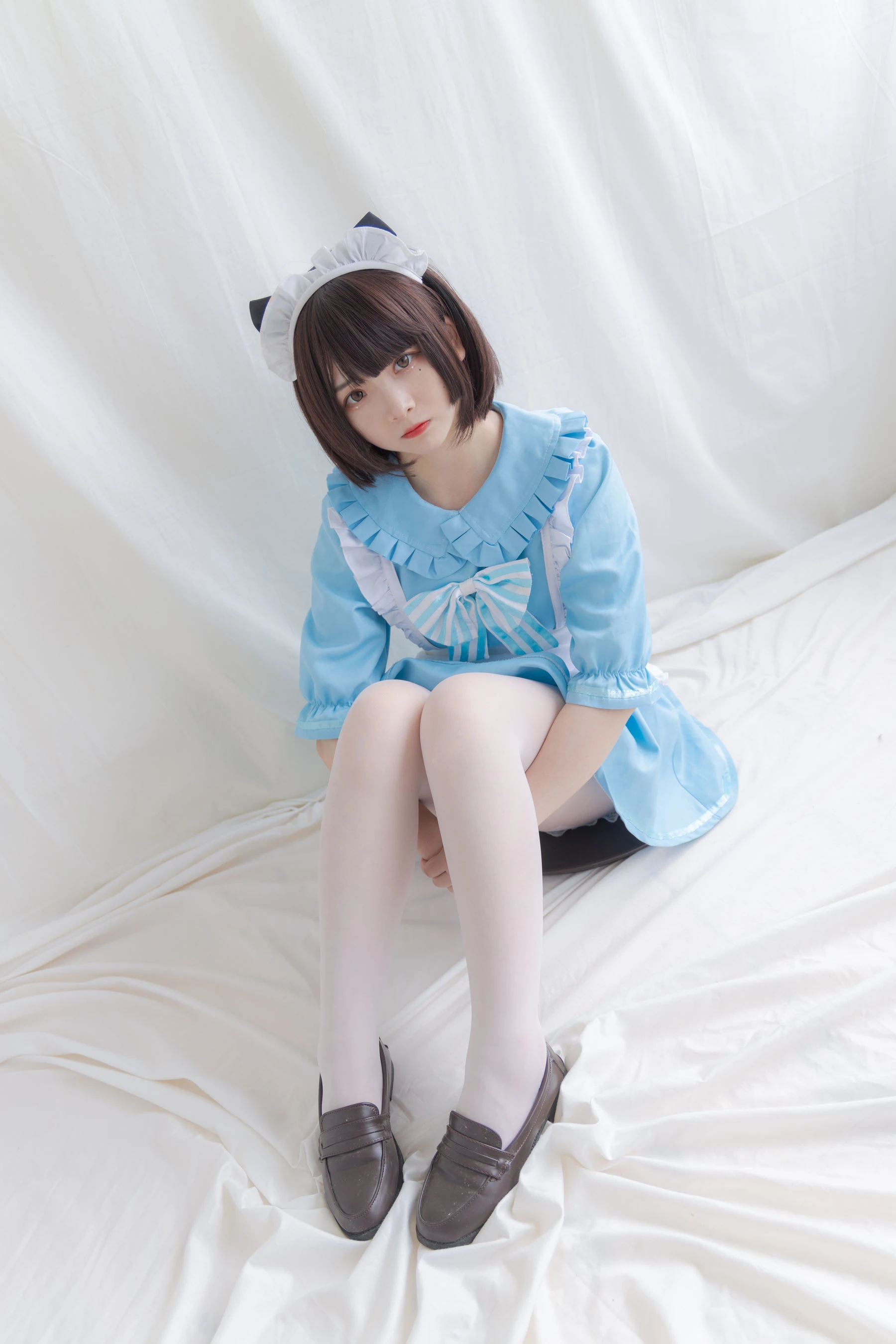 二次元美女古川kagura – 蓝色小猫女仆插图4