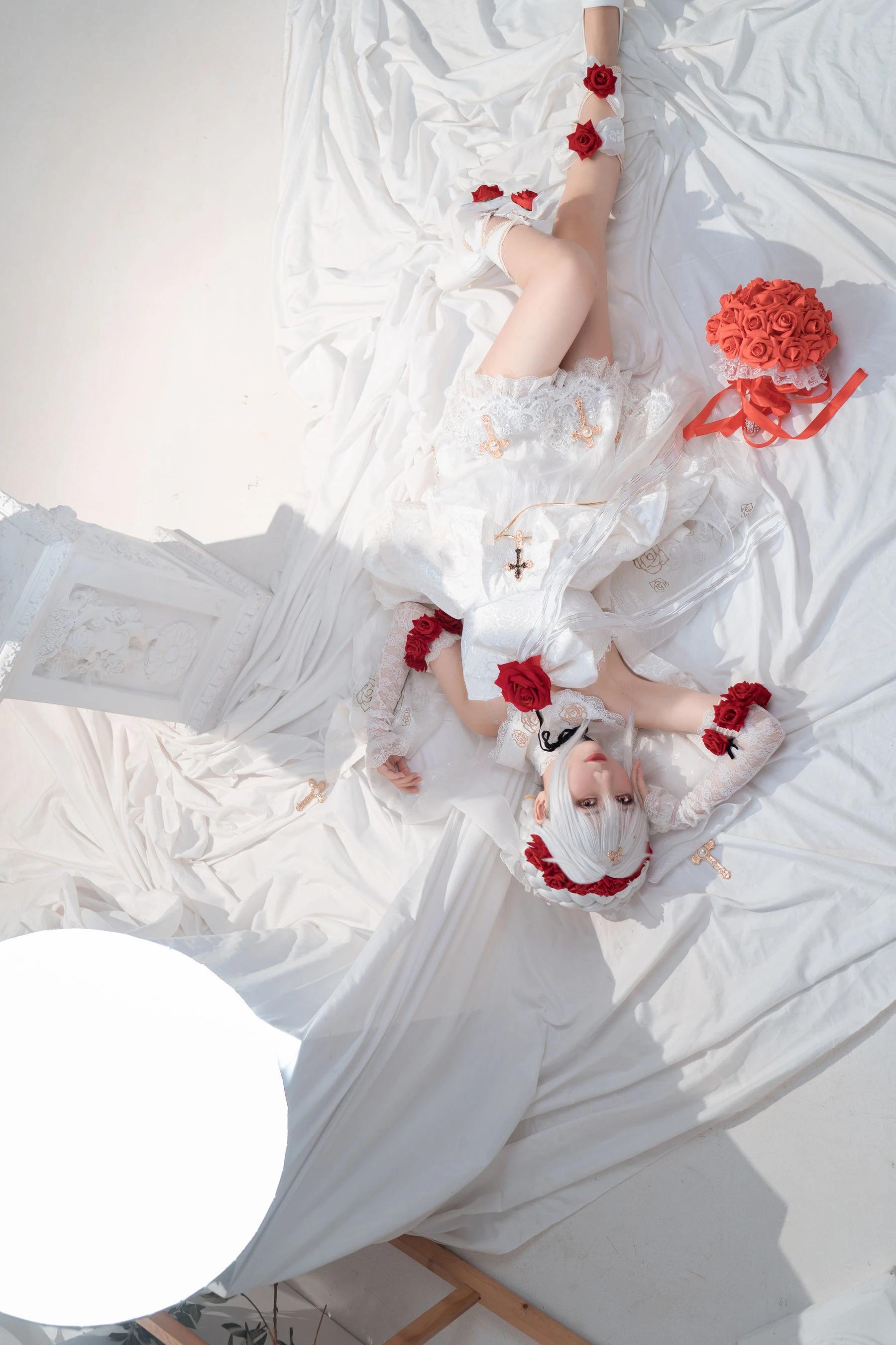 可爱人气Coser面饼仙儿 – 德丽莎婚纱插图2