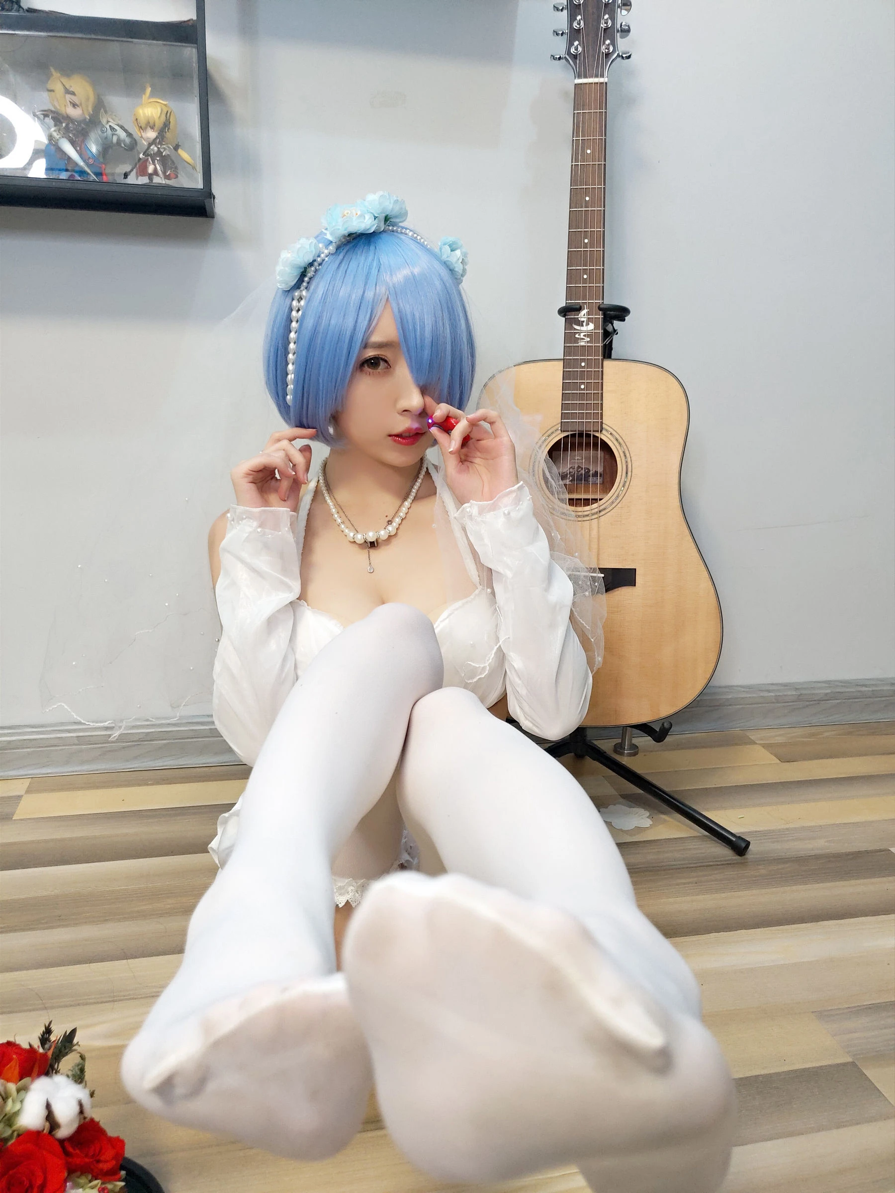 斗鱼主播小女巫露娜 – 雷姆婚纱插图3