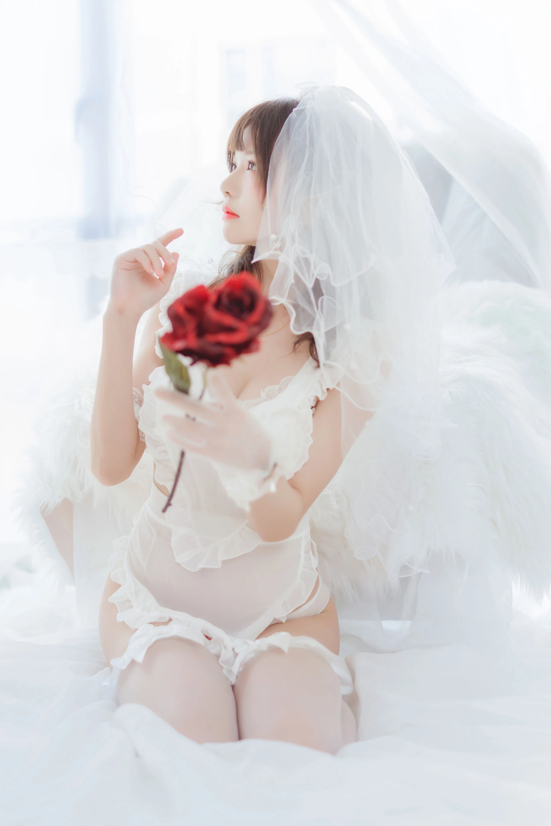 桜桃喵 轻纱01插图3