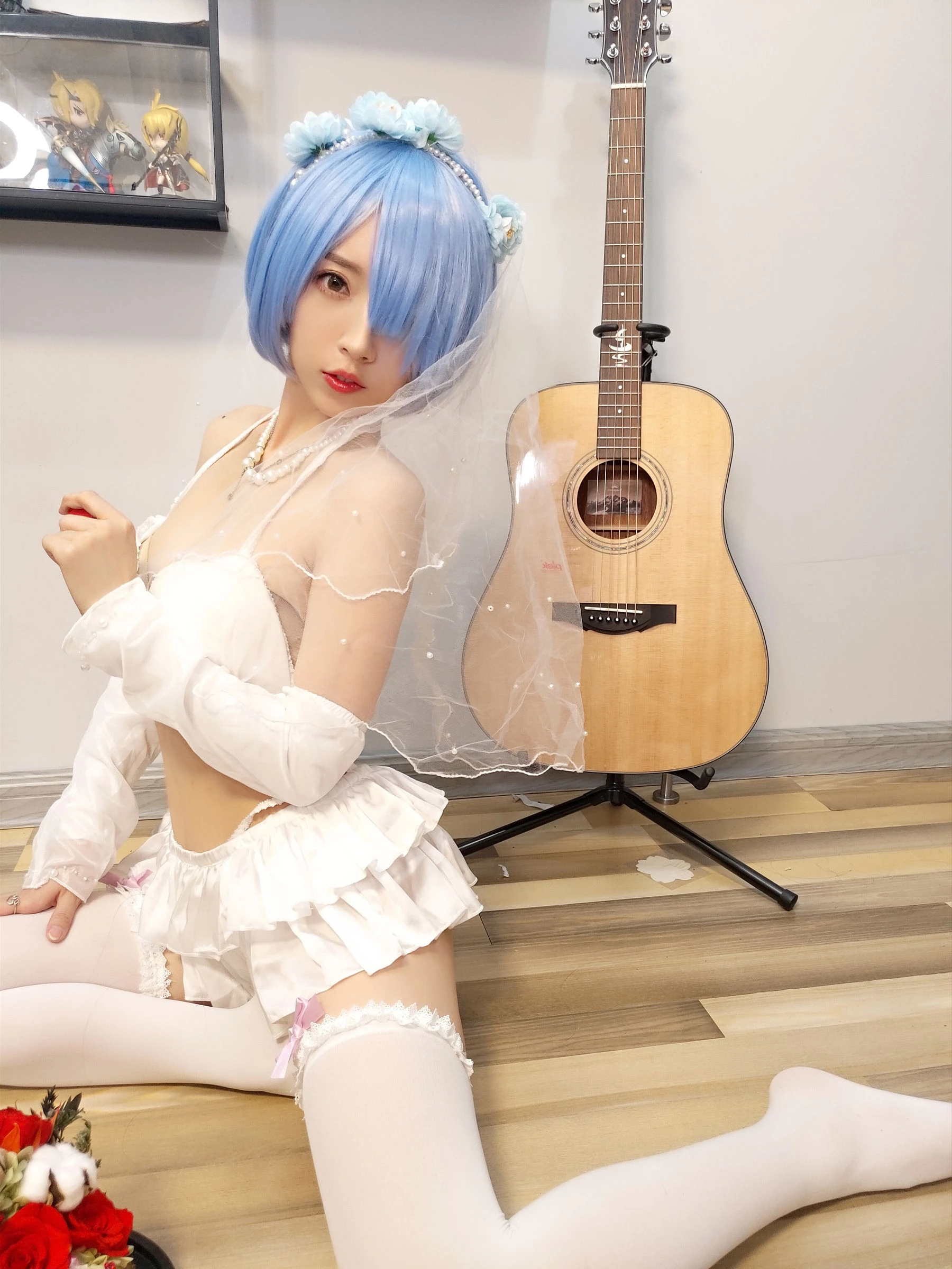 斗鱼主播小女巫露娜 – 雷姆婚纱插图4