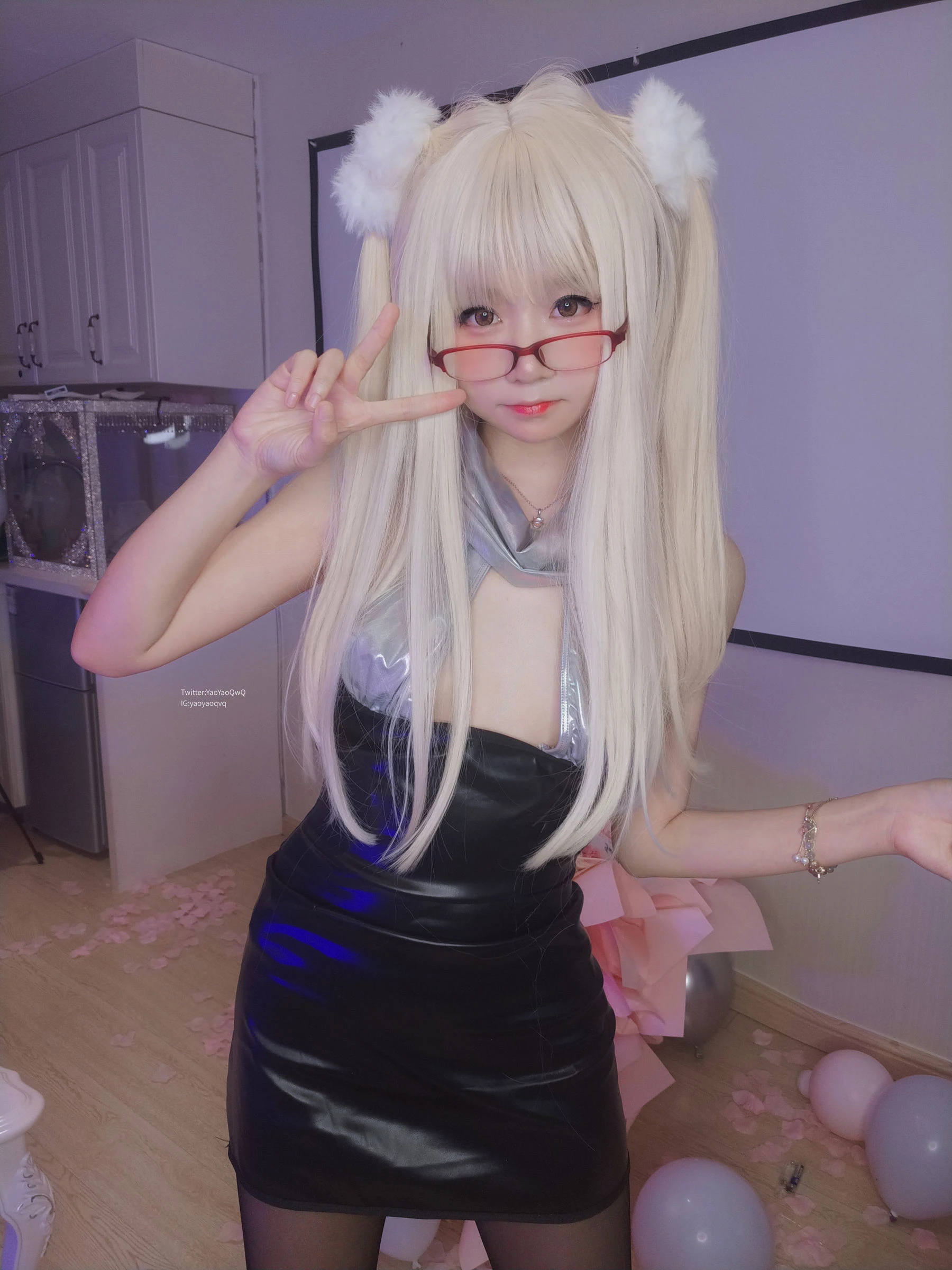 萌妹子Coser摇摇乐yoyo fantia 黑丝猫女插图3