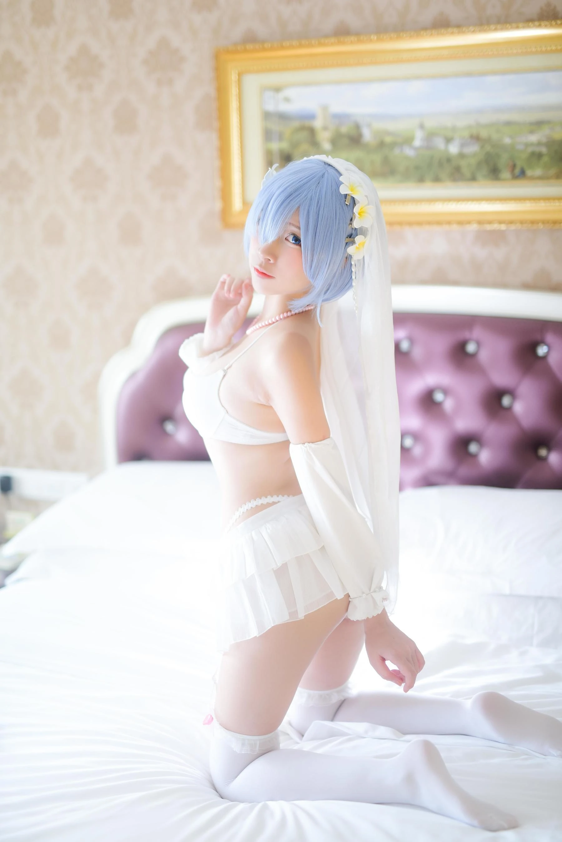 人气Coser二佐Nisa 蕾姆婚纱插图5