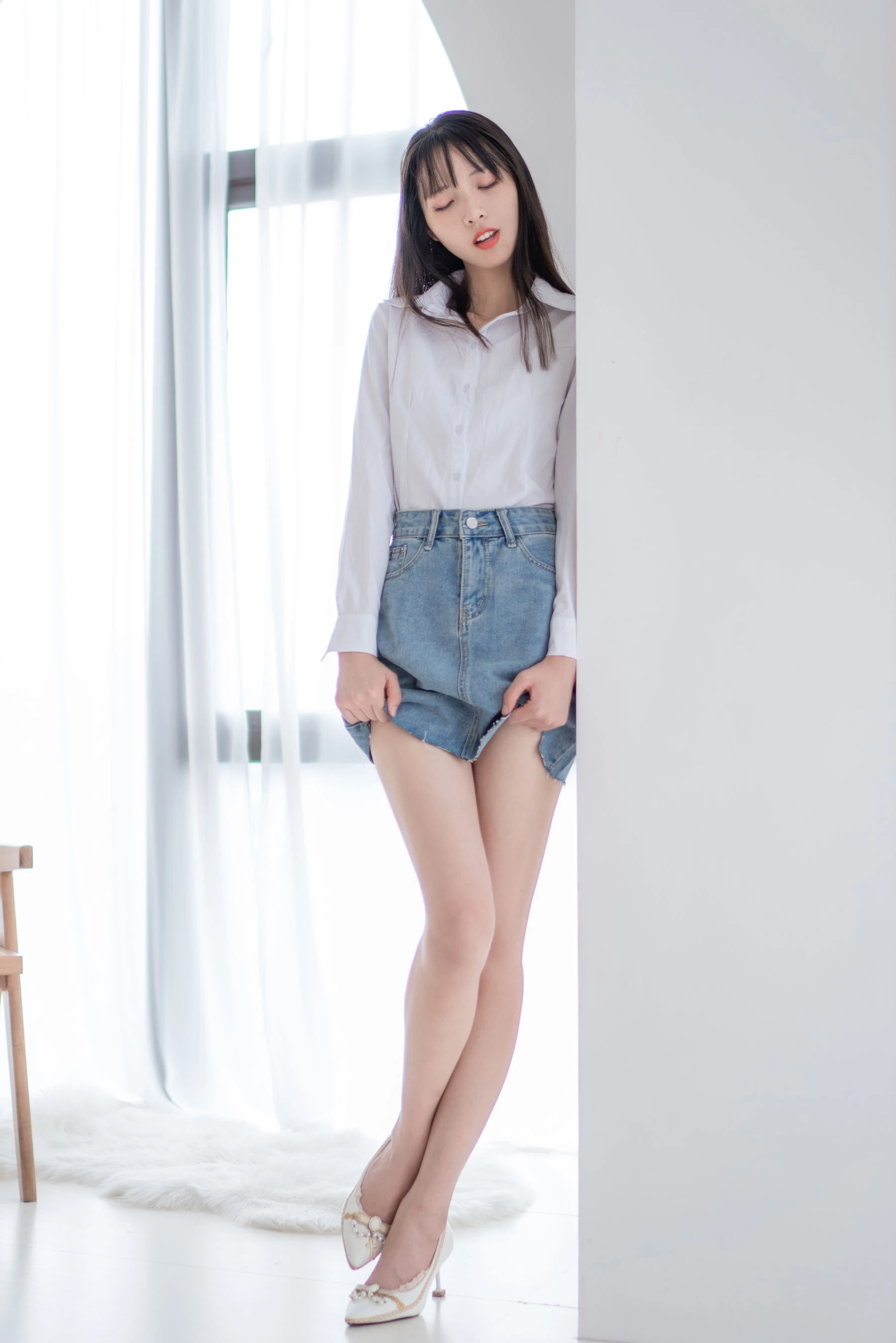 清纯妹子西瓜 – 衬衫牛仔裙插图7